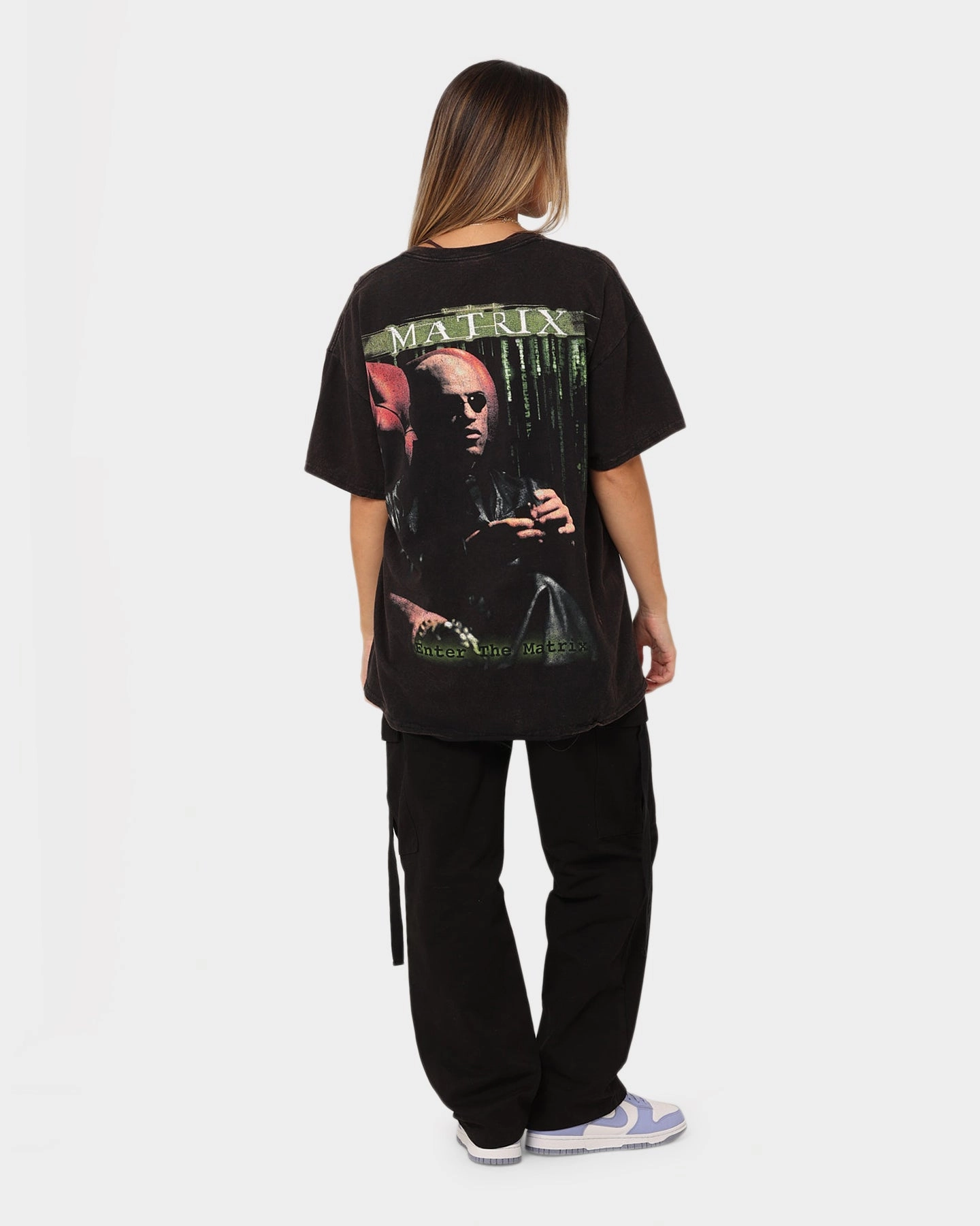American Thrift X The Matrix Morpheus Vintage T-Shirt Black Wash Comfortable texture