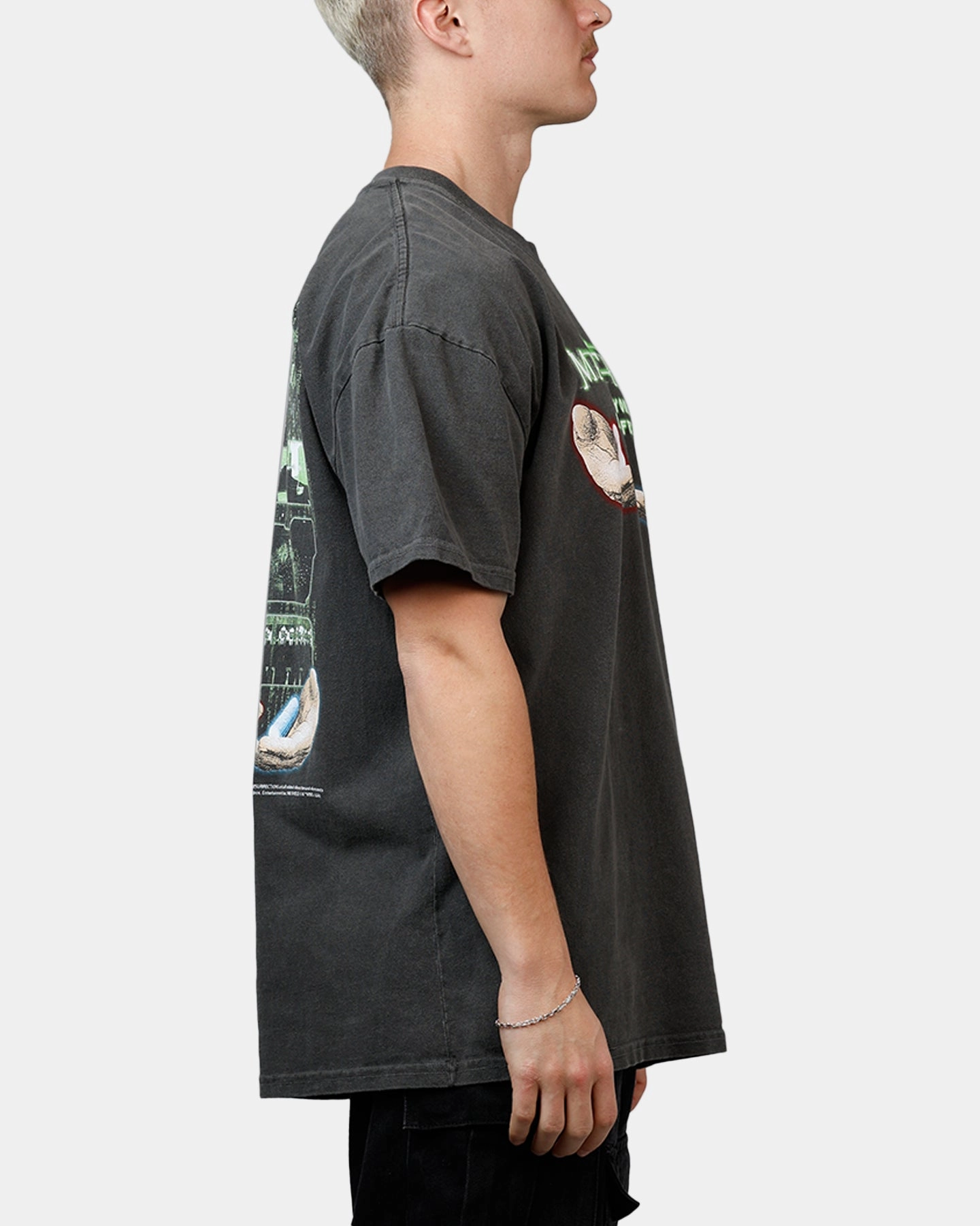 Heathered Texture American Thrift X The Matrix Pills Heavyweight T-Shirt Black