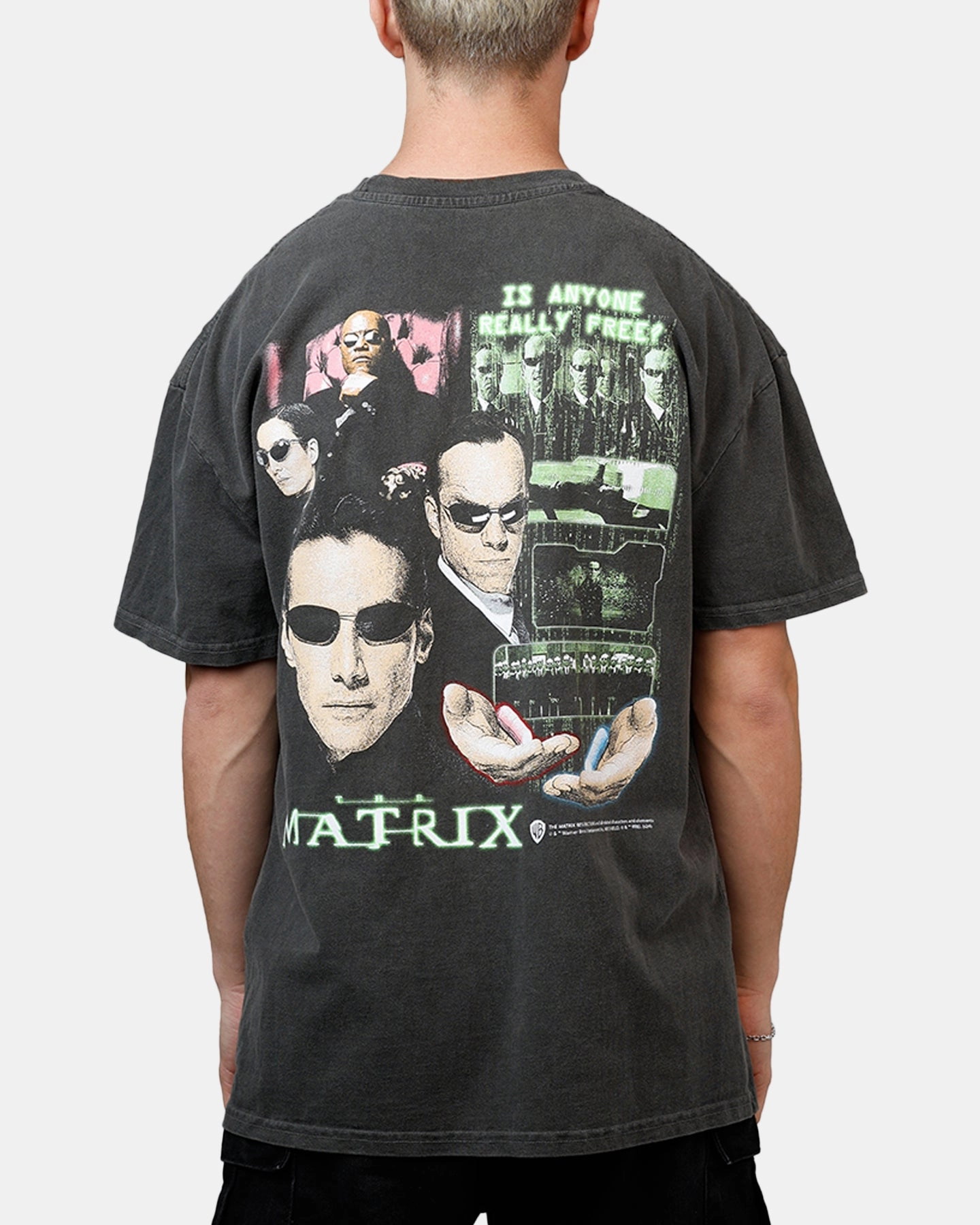 Comfy Top Effortless Look American Thrift X The Matrix Pills Heavyweight T-Shirt Black