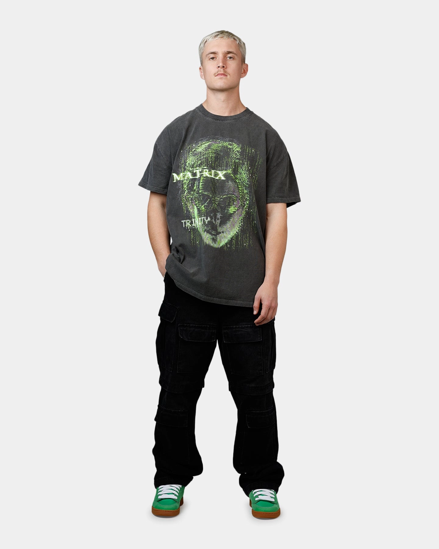 Easy Wear Style Long Lasting Color American Thrift X The Matrix Trinity Heavyweight T-Shirt Black