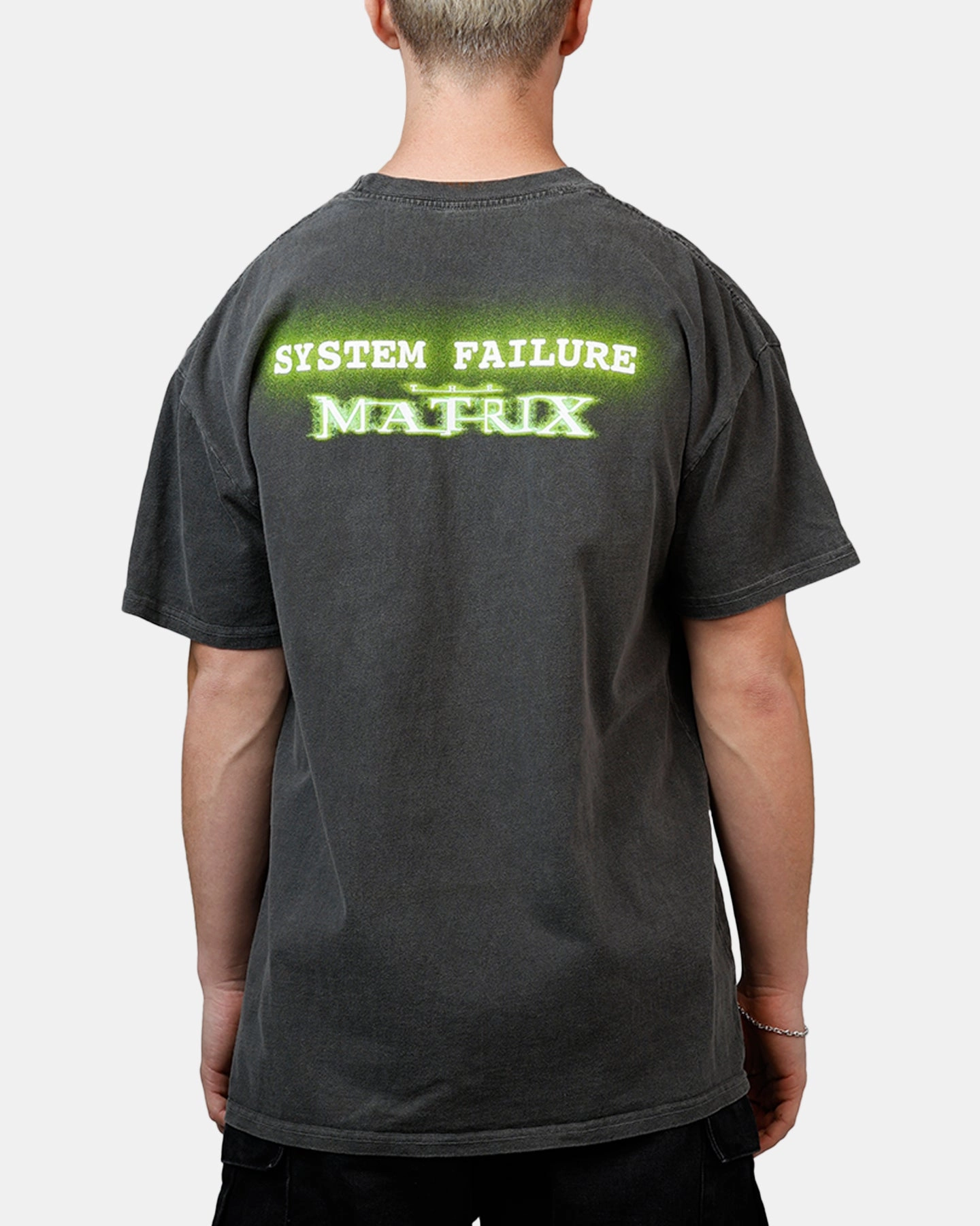 American Thrift X The Matrix Trinity Heavyweight T-Shirt Black Layered Sleeve Construction