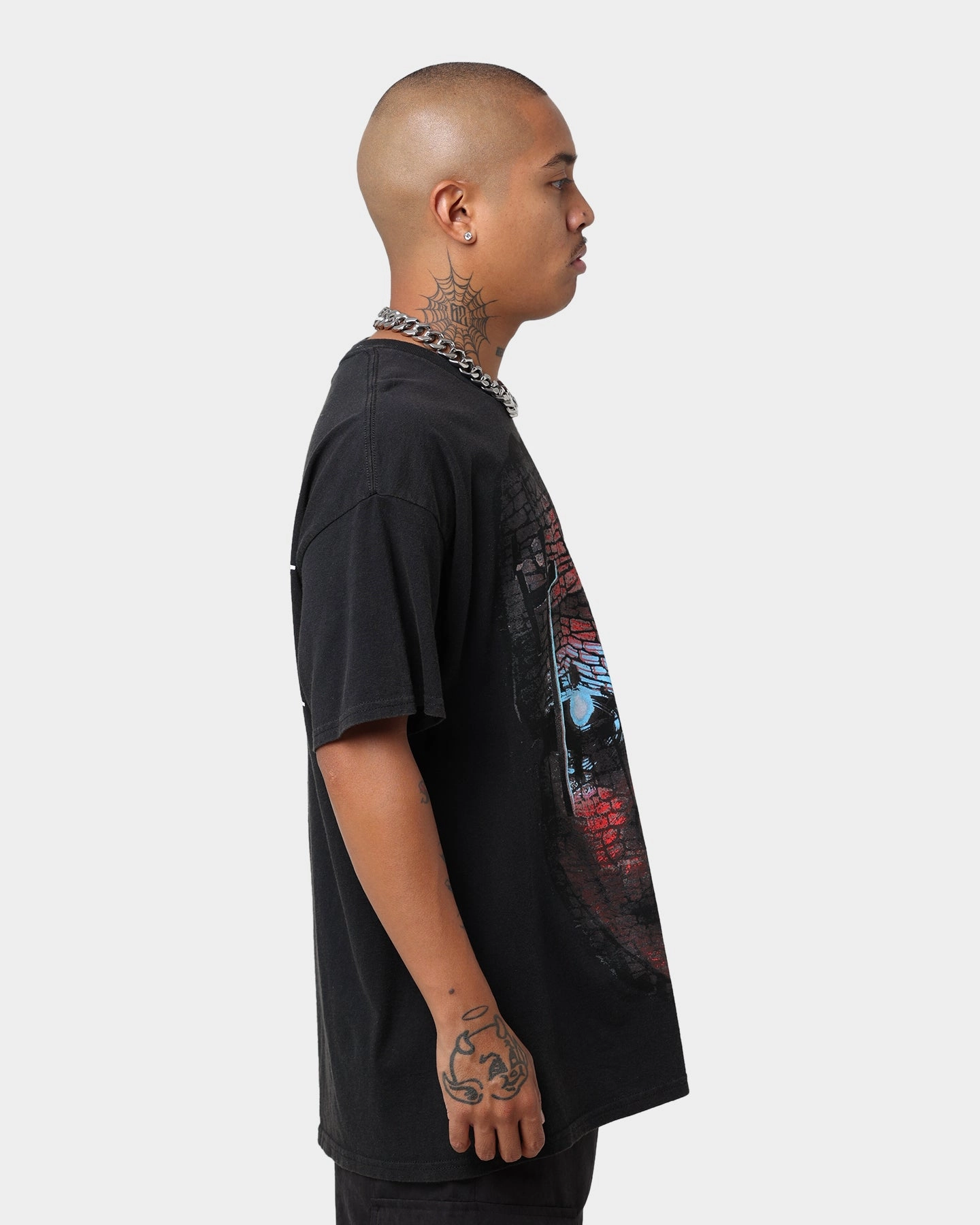 graduation Outdoor Trend American Thrift X The Nun The Nun Face Vintage T-Shirt Black Wash
