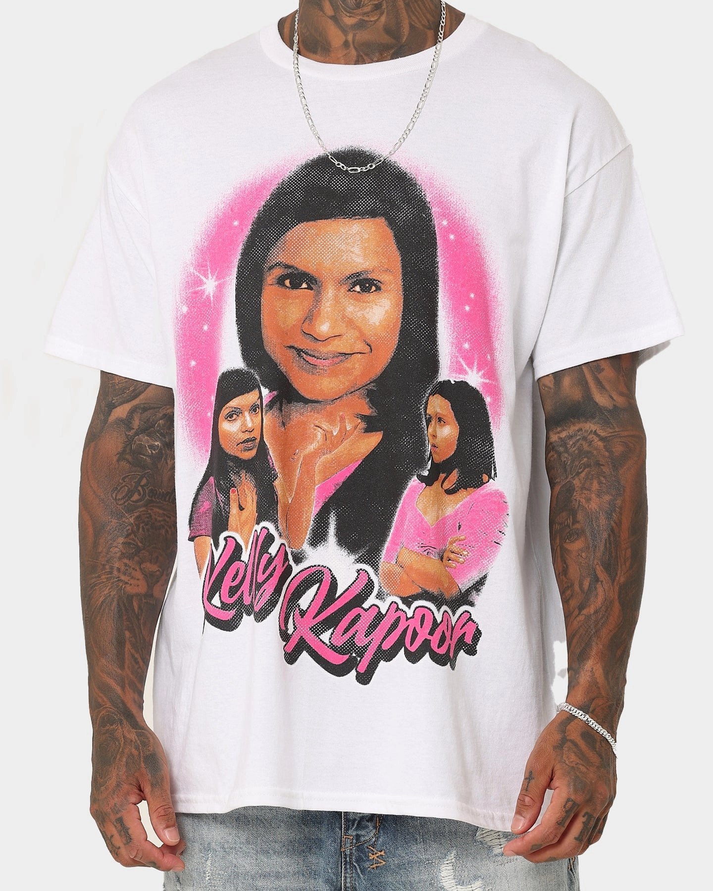 American Thrift X The Office Kelly Kapoor Vintage T-Shirt White Comfortable Layering