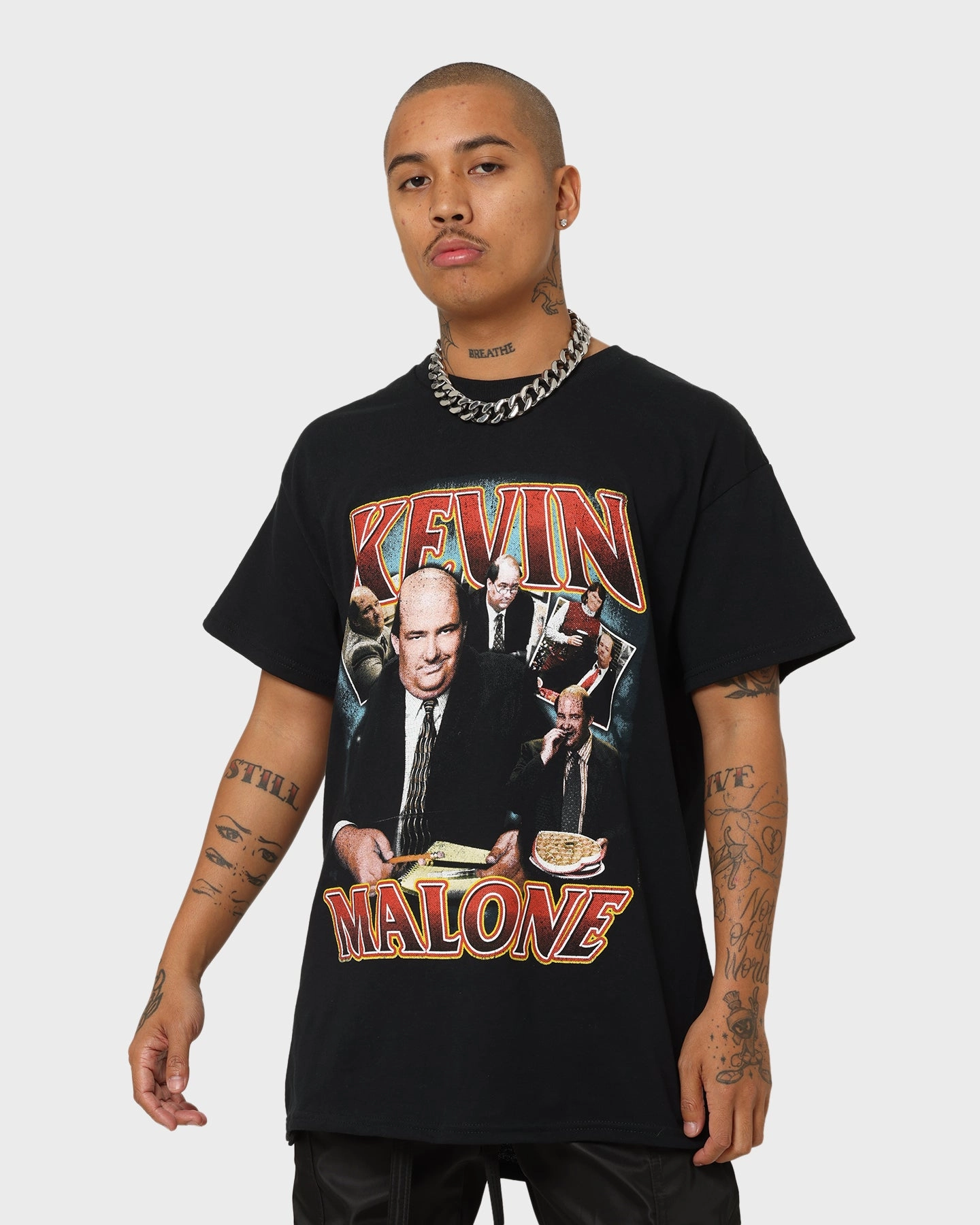 Elderly clothing Cozy Layers American Thrift X The Office Kevin Malone Vintage T-Shirt Black