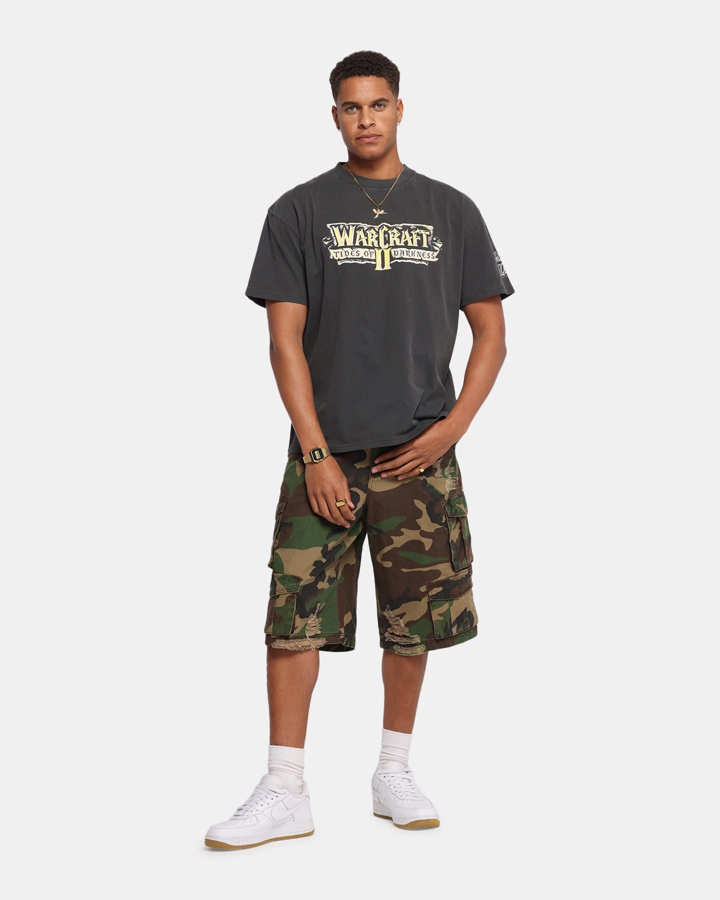 American Thrift X Warcraft II: Tides Of Darkness Heavy T-Shirt Black Wash Outdoor Activity Chic Wear