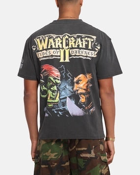 American Thrift X Warcraft II: Tides Of Darkness Heavy T-Shirt Black Wash RibbedNeckBanding DoubleStitched Seams