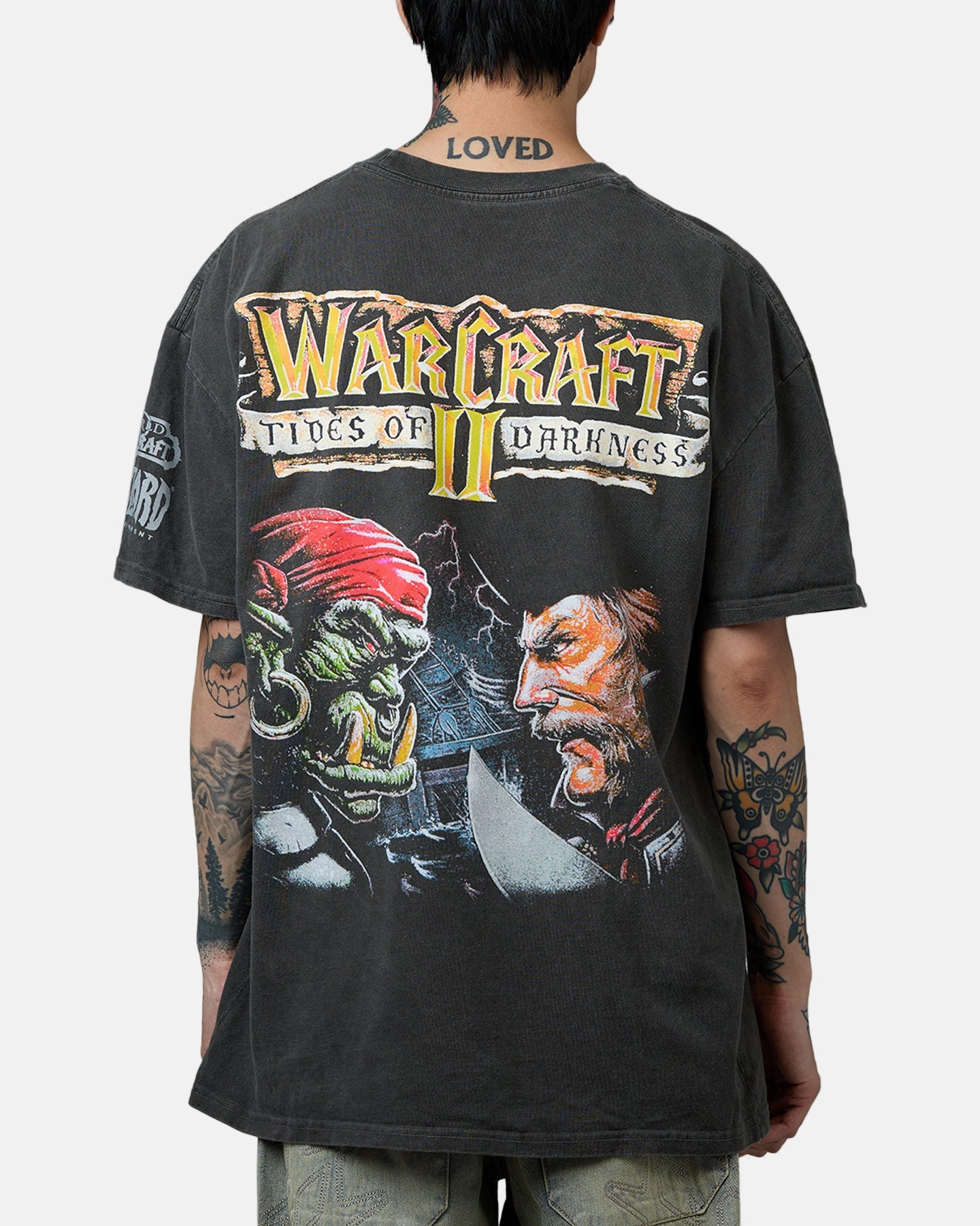 American Thrift X Warcraft II: Tides Of Darkness T-Shirt Black Wash Fashionable Comfort Fresh Style Trend
