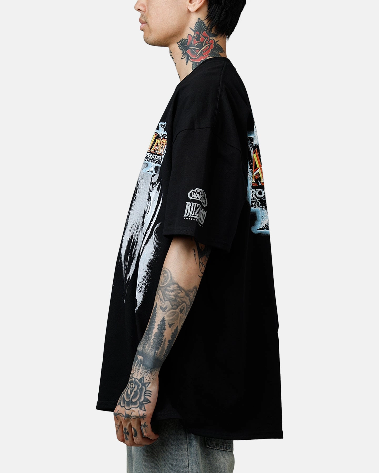 hypoallergenic material WrinkleResistant Texture American Thrift X Warcraft III: The Frozen Throne T-Shirt Black