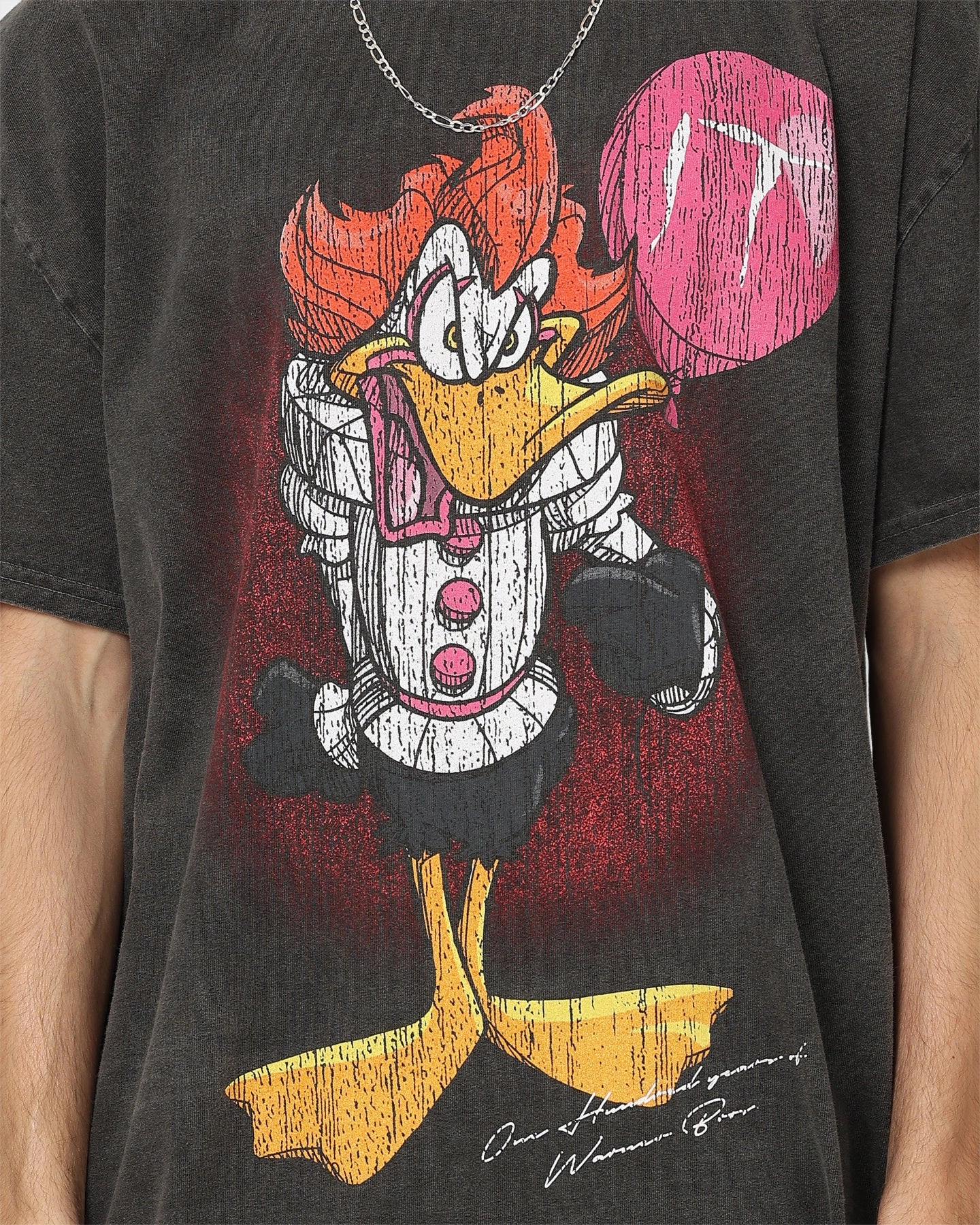 SustainableManufacturing American Thrift X Warner Bros. Daffywise Heavyweight Vintage T-Shirt Black Wash