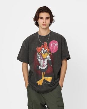 Ethically Sourced Cotton Everyday Comfort Style American Thrift X Warner Bros. Daffywise Heavyweight Vintage T-Shirt Black Wash