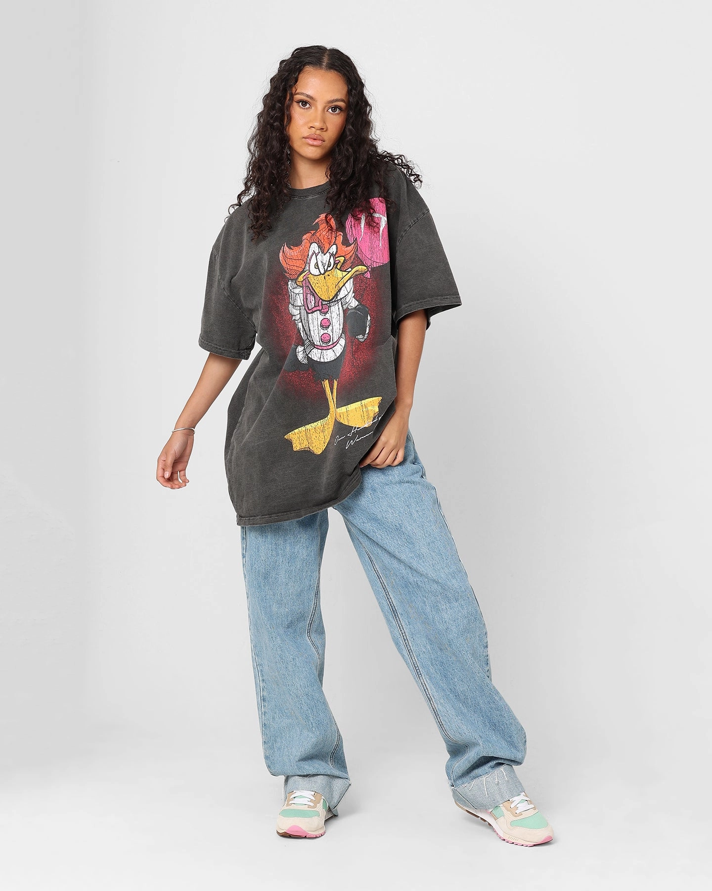 American Thrift X Warner Bros. Daffywise Heavyweight Vintage T-Shirt Black Wash Cozy Touch