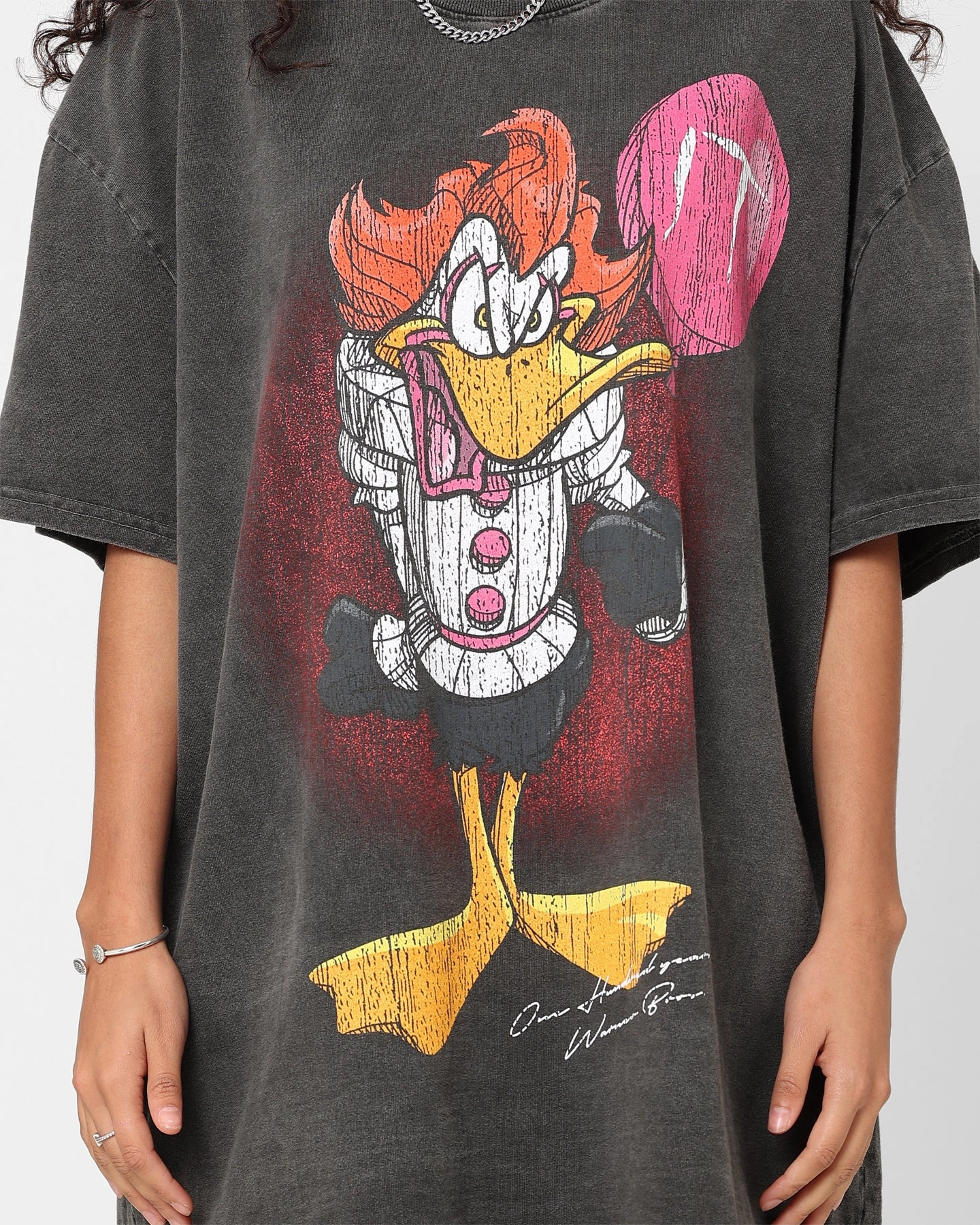American Thrift X Warner Bros. Daffywise Heavyweight Vintage T-Shirt Black Wash Chic Wear