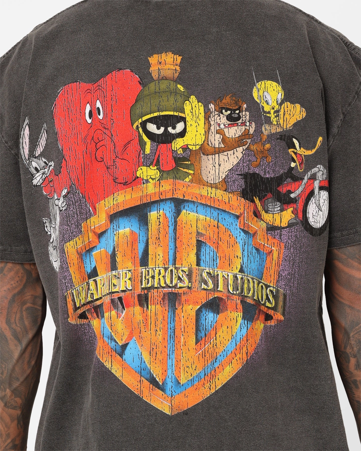 Functional Side Gussets American Thrift X Warner Bros. Marvin The Martian Vintage Heavyweight T-Shirt Black Wash