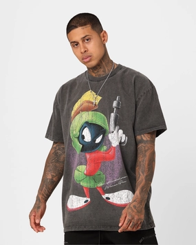 Cozy Feeling American Thrift X Warner Bros. Marvin The Martian Vintage Heavyweight T-Shirt Black Wash