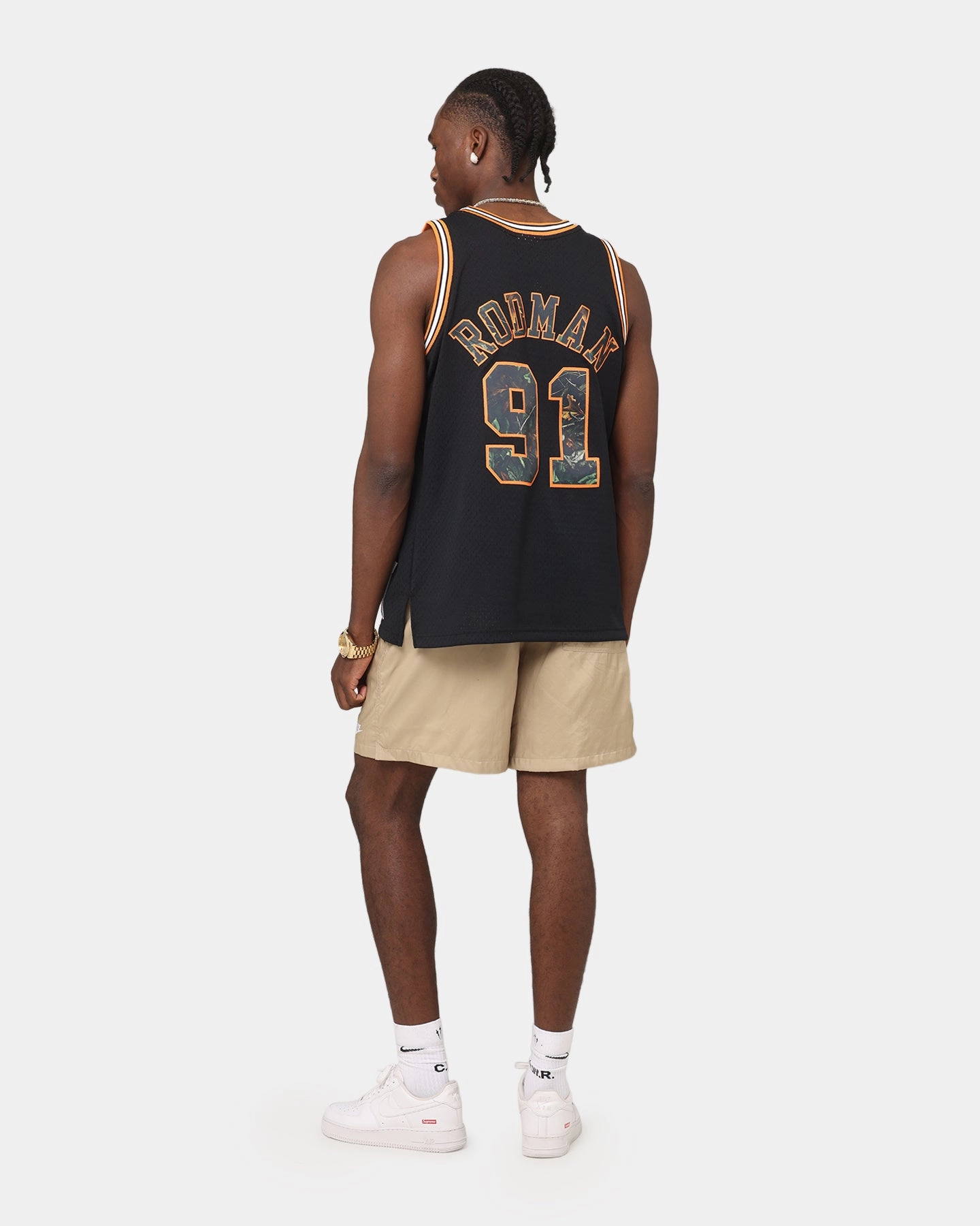 Laser Cut Edge Mitchell & Ness Chicago Bulls Dennis Rodman 'Wilderness' 98 Swing Jersey Black