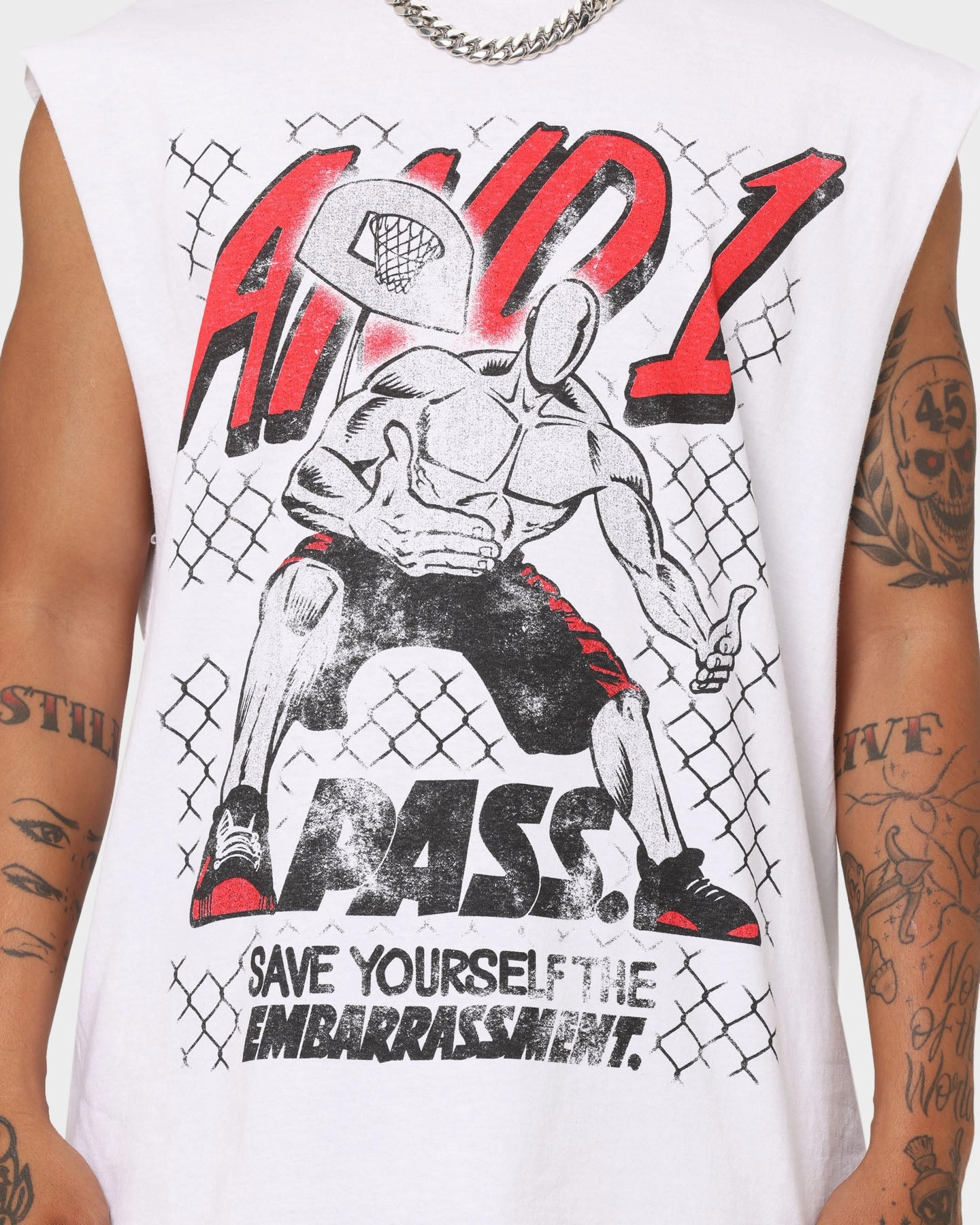 AND1 Pass Muscle T-Shirt White Everyday Outfit