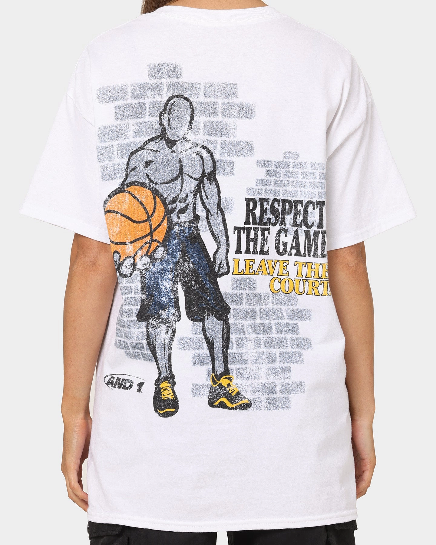 AND1 Respect T-Shirt White Relaxed Fit Design Functional Style