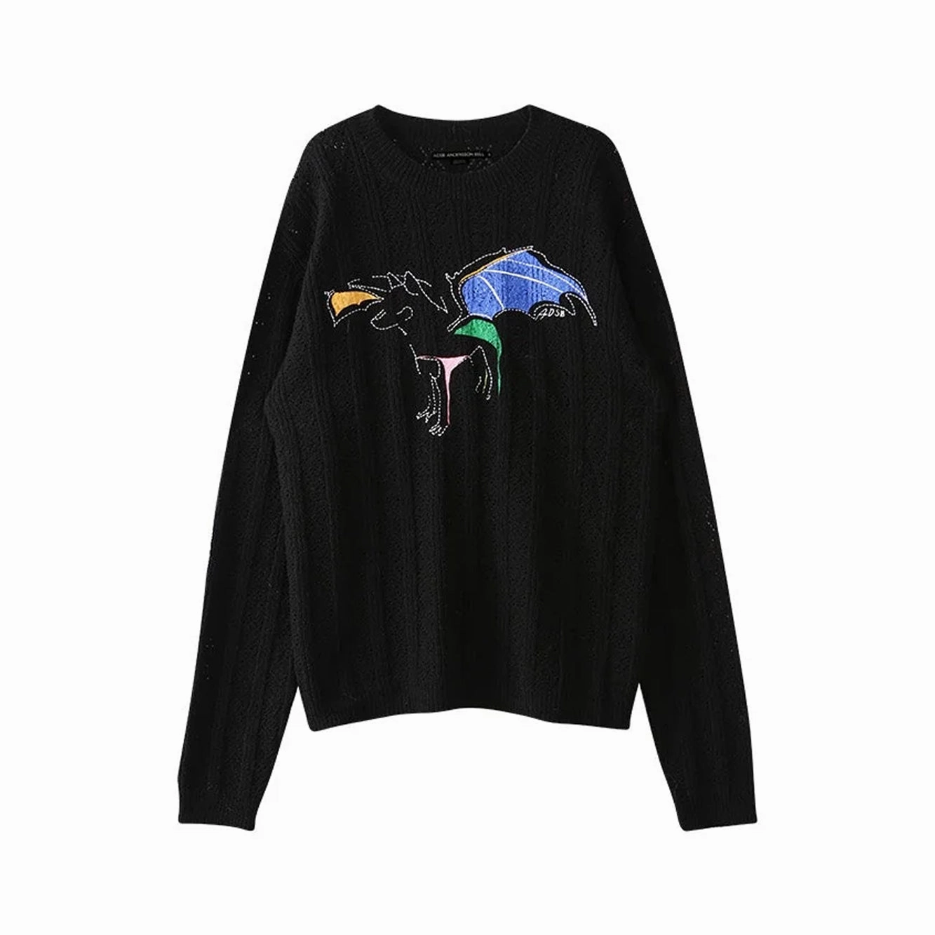 Adventure Ready Andersson Bell Unisex Dragon Summer Crew-Neck Sweater 'Black'