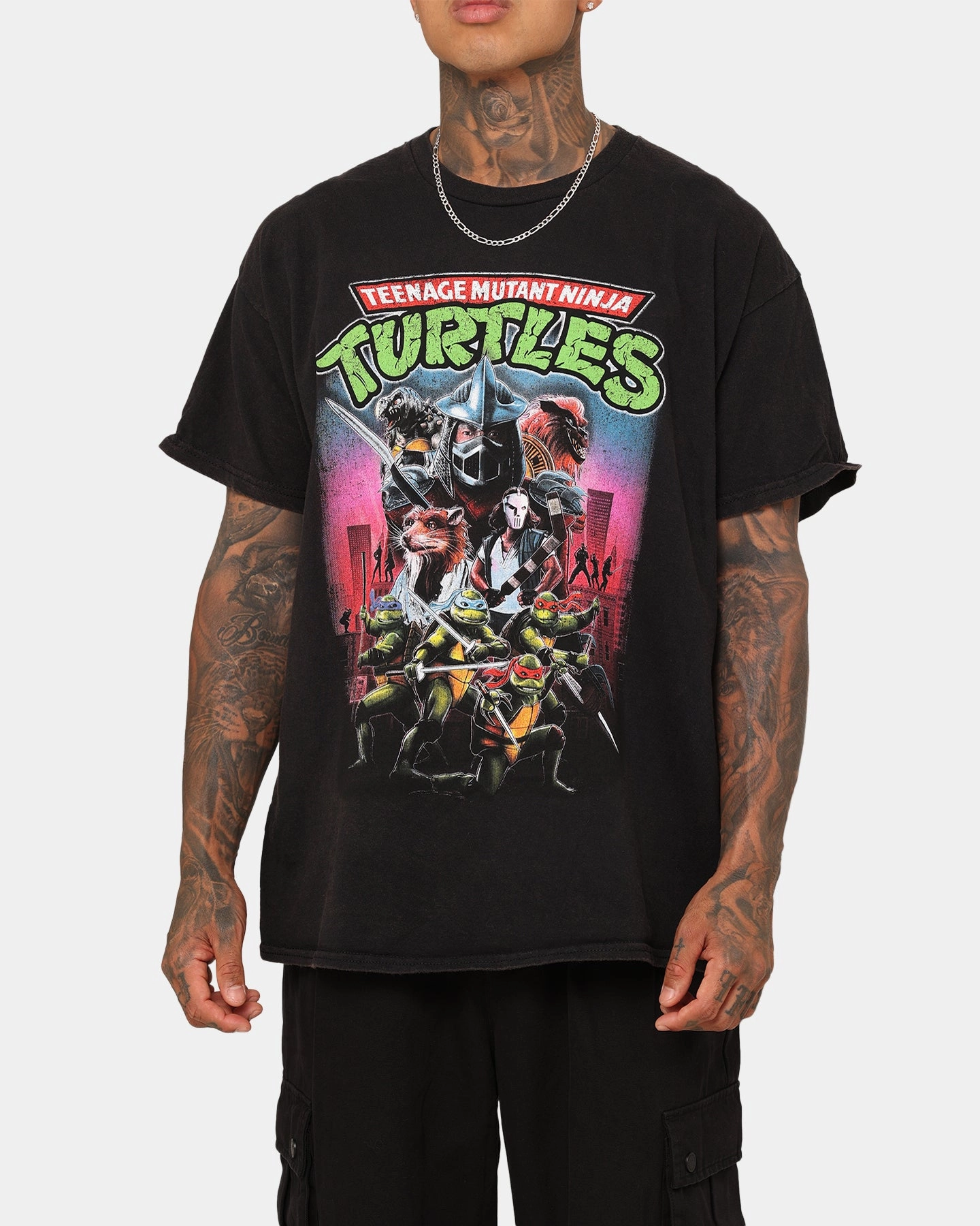Versatile Apparel oversized but not shapeless American Thrift Poster Vintage T-Shirt Black Wash