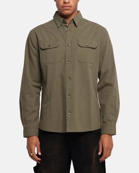 Spring Break Vibrant color XXIII Slub Overshirt Khaki