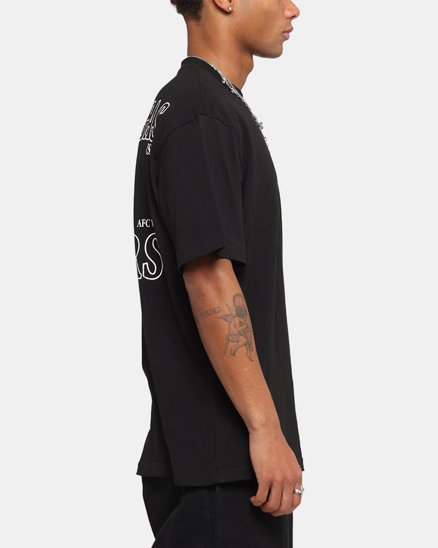 Majestic Athletic Las Vegas Raiders Cassell Wordmark T-Shirt Black Low Impact Manufacturing Heathered Texture