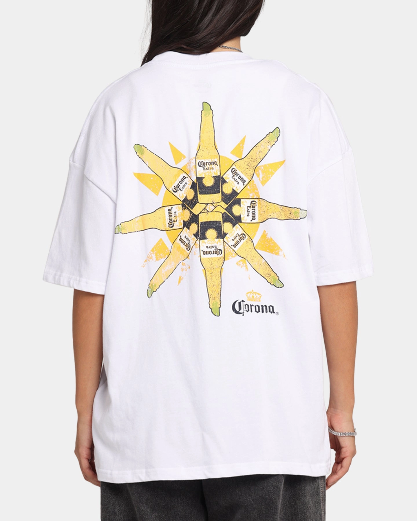 73 Studio Corona T-Shirt White Circular Knit Design Crew Neck Design