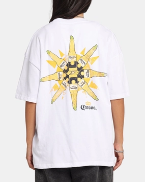 73 Studio Corona T-Shirt White Circular Knit Design Crew Neck Design
