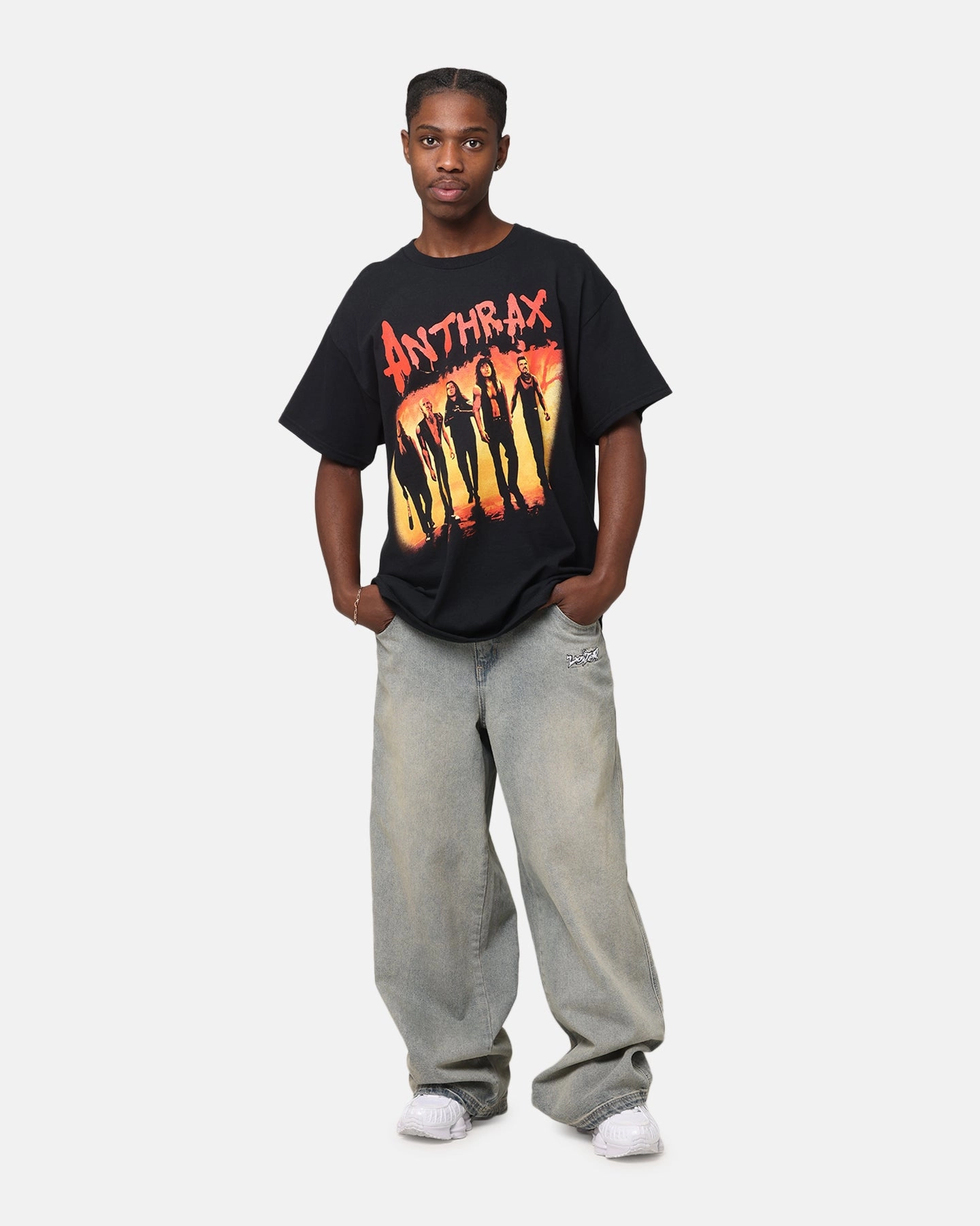 Tubular Knit Structure Anthrax Coney Island T-Shirt Black