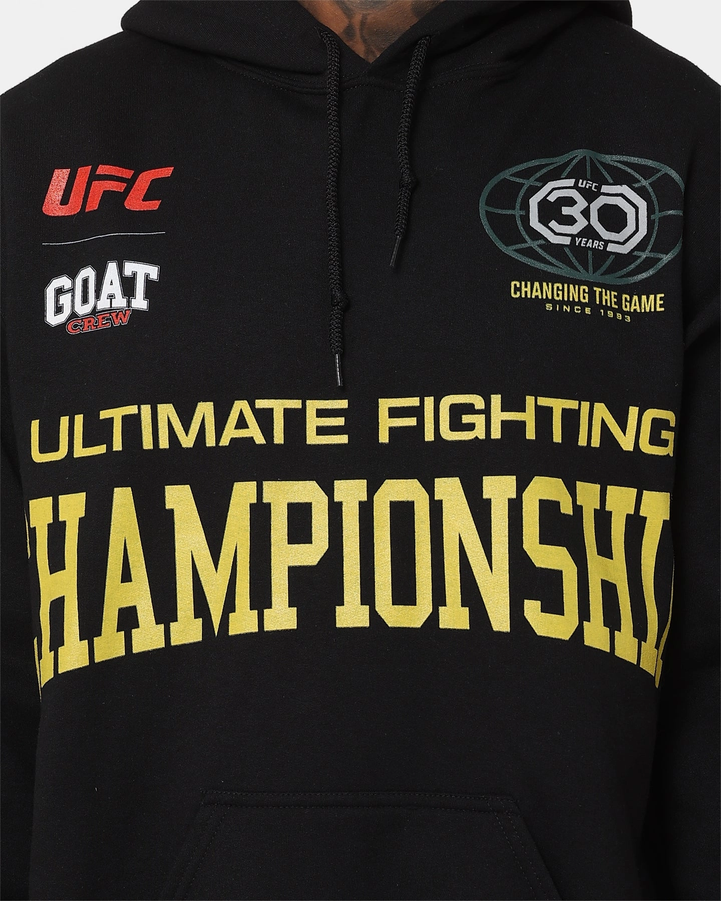 UFC By Goat Crew 30th Anniversary Hoodie Black nylon Sporty Look