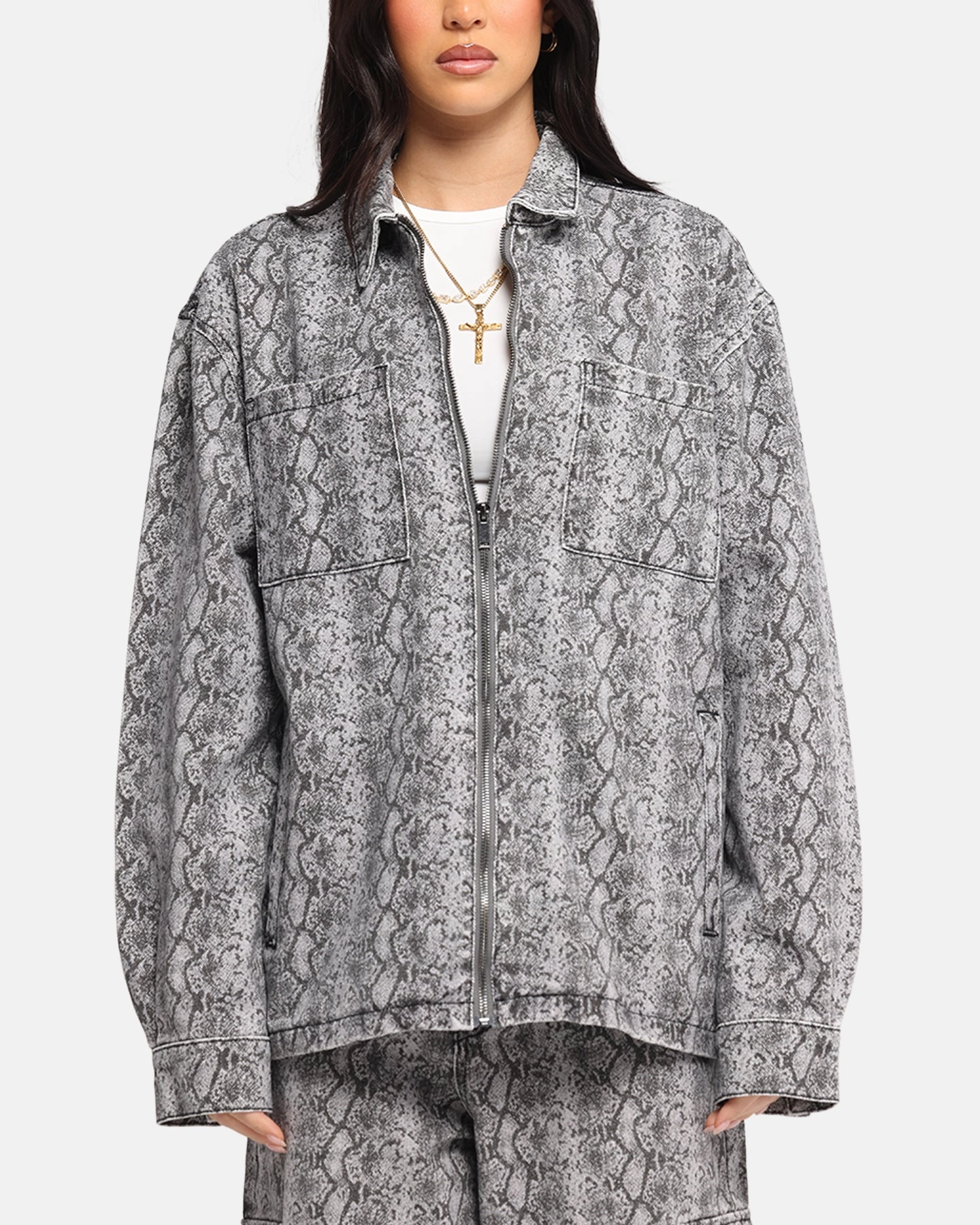 Stylish Protection XXIII Snake Skin Jacket Black Snake Print