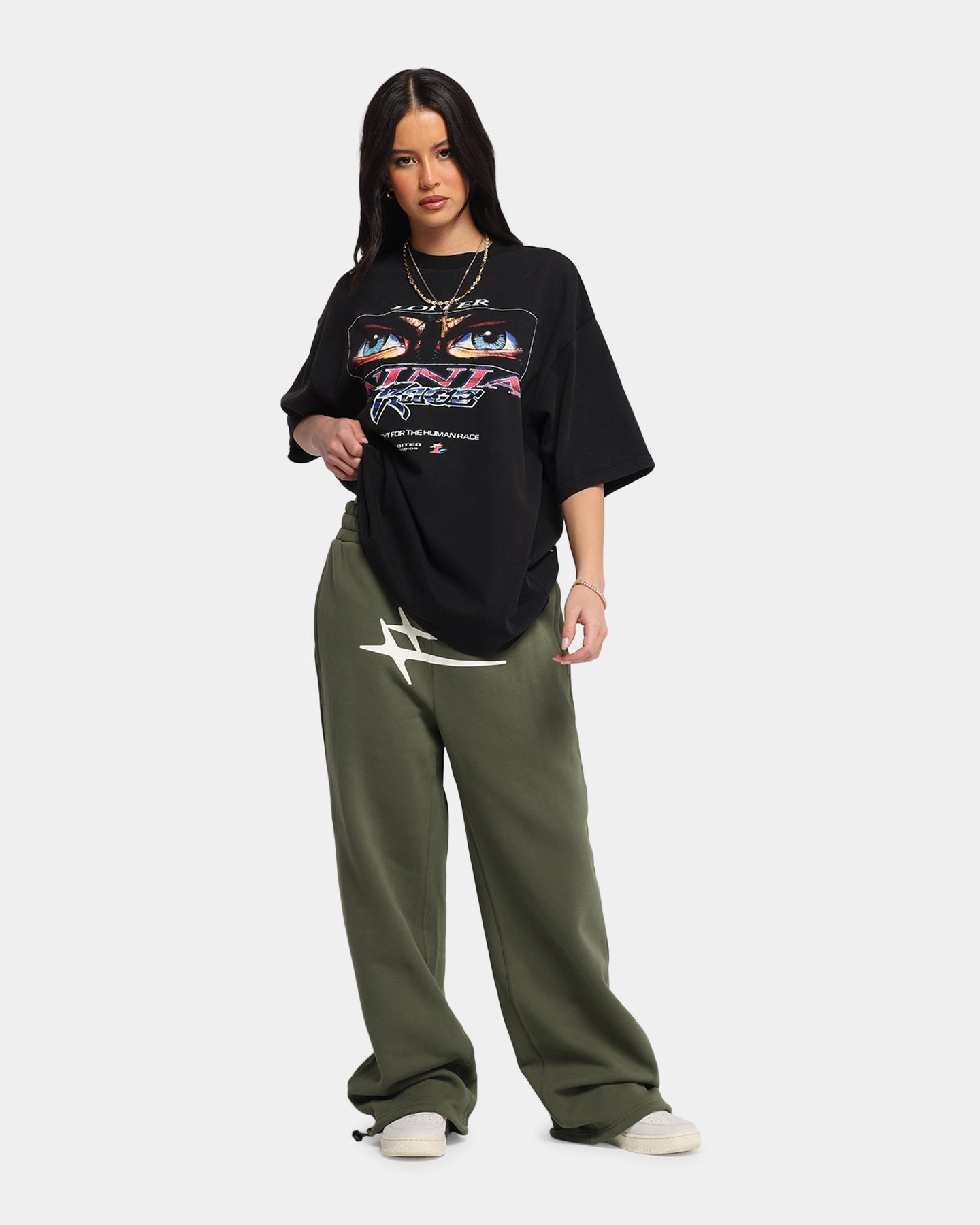 Loiter Ninja Vintage T-Shirt Vintage Charcoal Embroidered Details quick dry