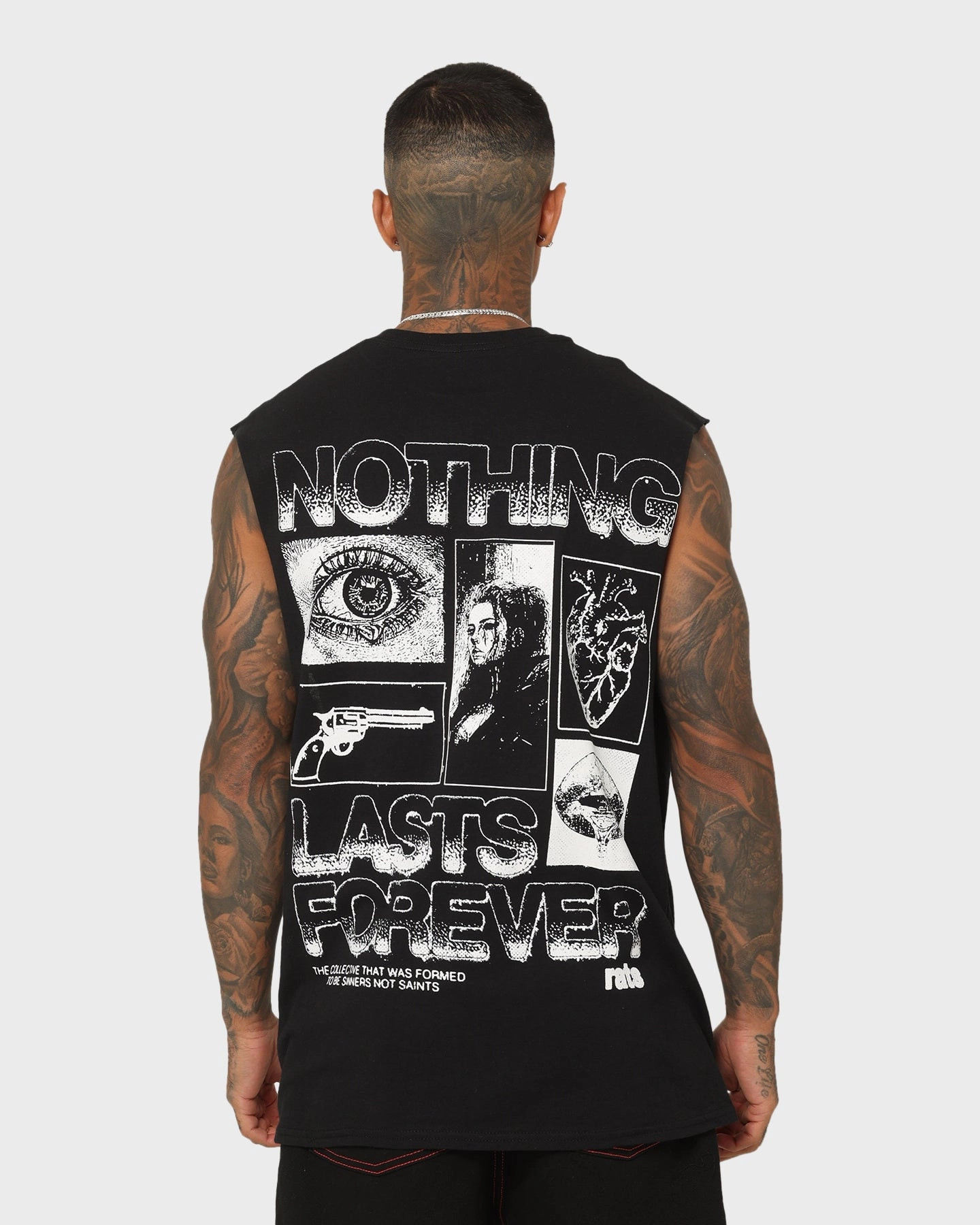 Rats Get Fat Nothing Muscle T-Shirt Black Classic Vibes Chilly Comfort Wear