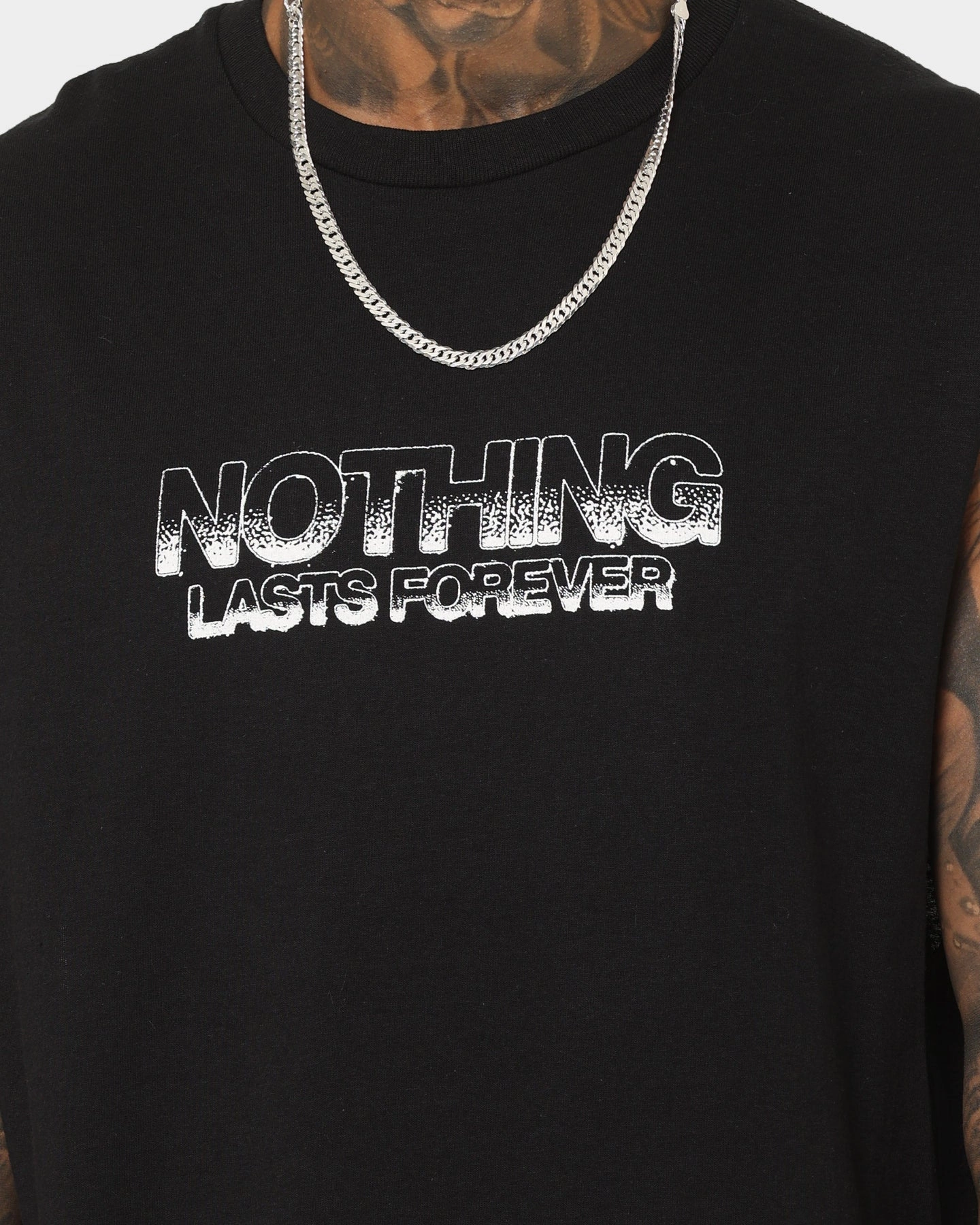 Rats Get Fat Nothing Muscle T-Shirt Black Essential Look