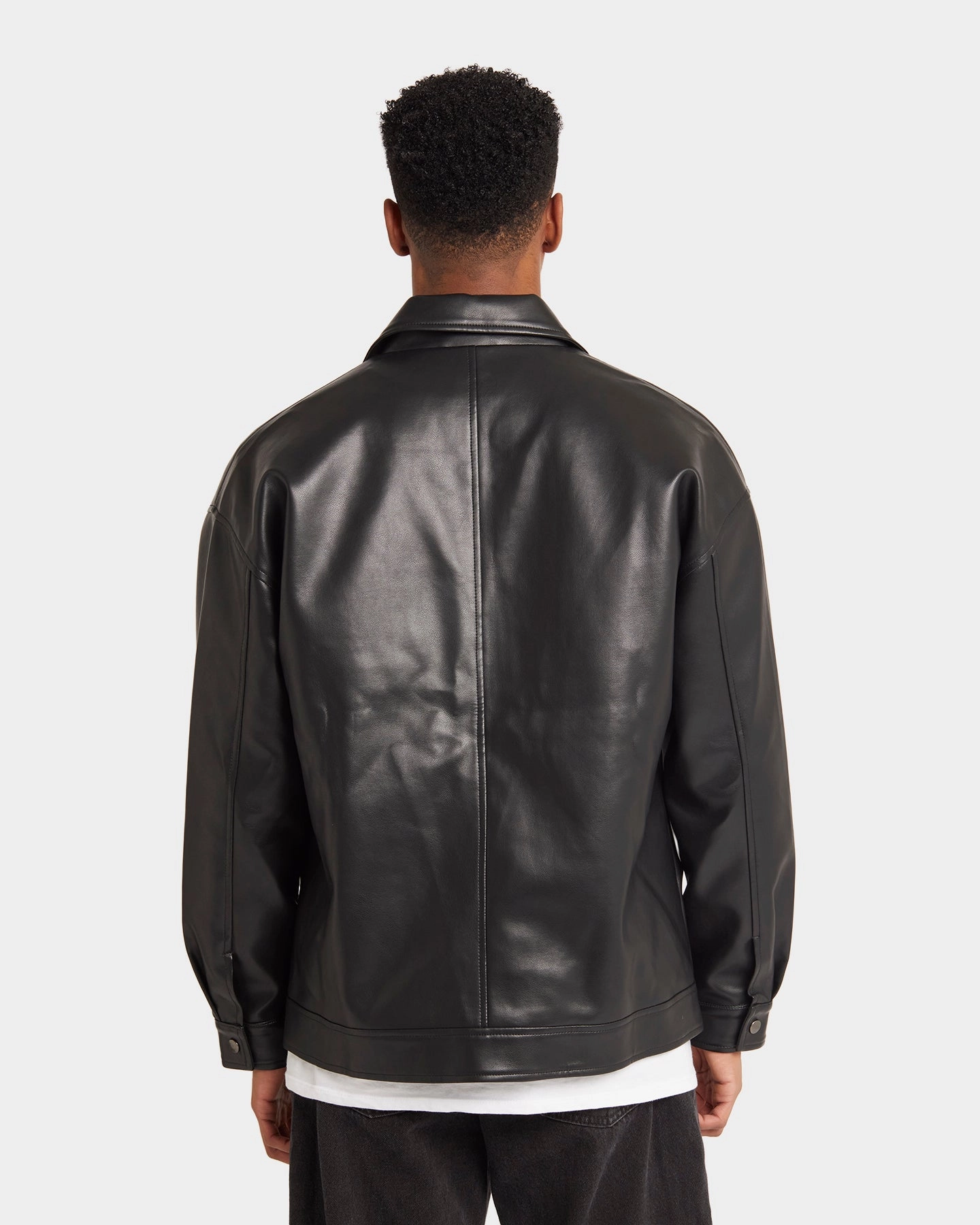 campers Loose-fit XXIII Oscar PU Leather Jacket Black