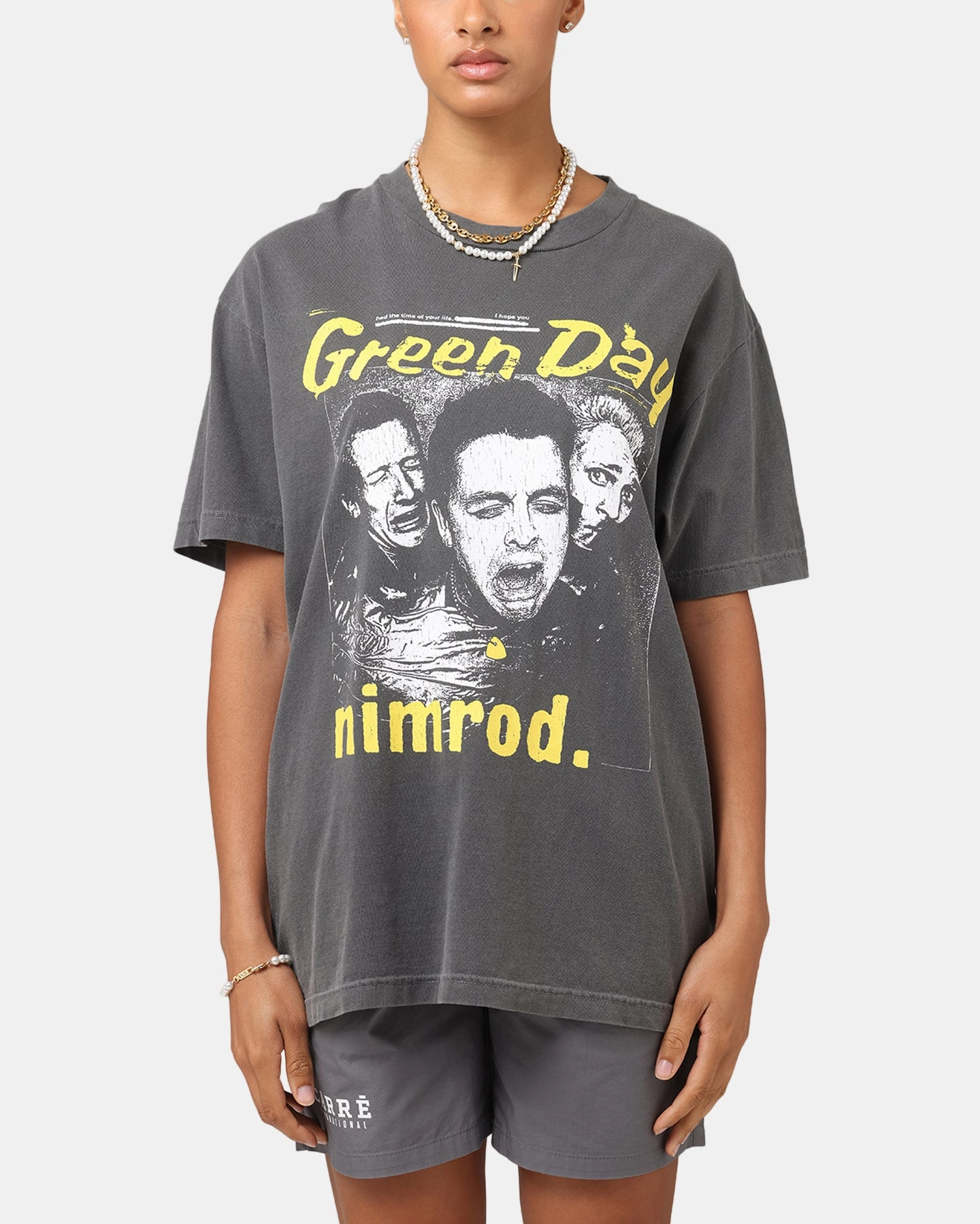 Green Day Nimrod Vintage T-Shirt Faded Black Matte Look
