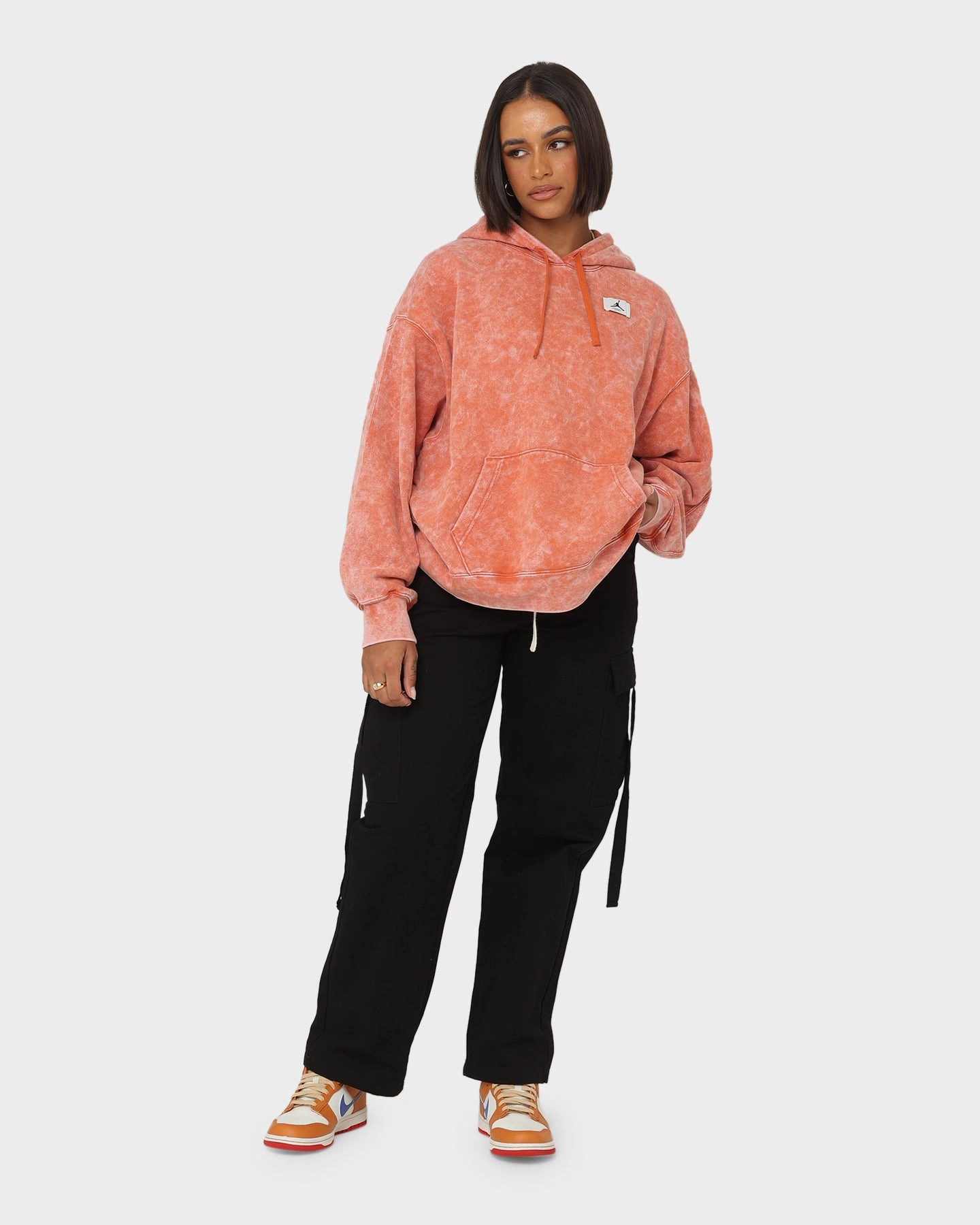 Jordan Women's Jordan Flight Fleece Washed Hoodie Light Sienna Low Bulk Design