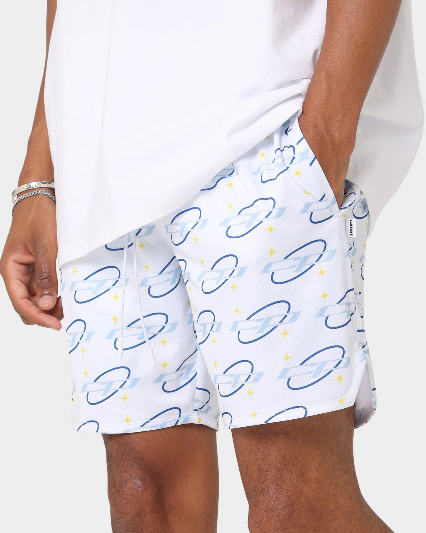 Carr?? Star Sign Mesh Shorts White watch