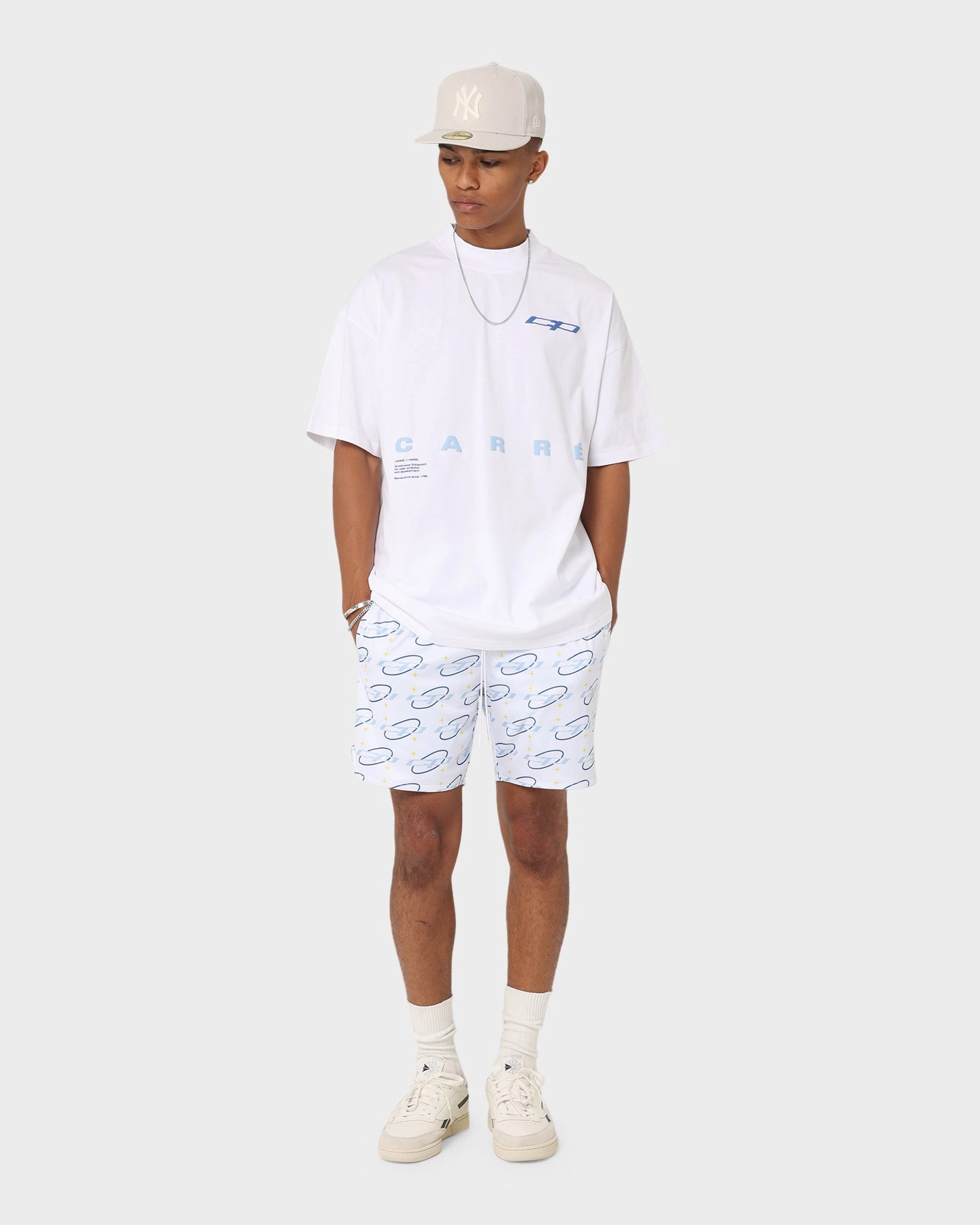 dance clothing Carr?? Star Sign Mesh Shorts White