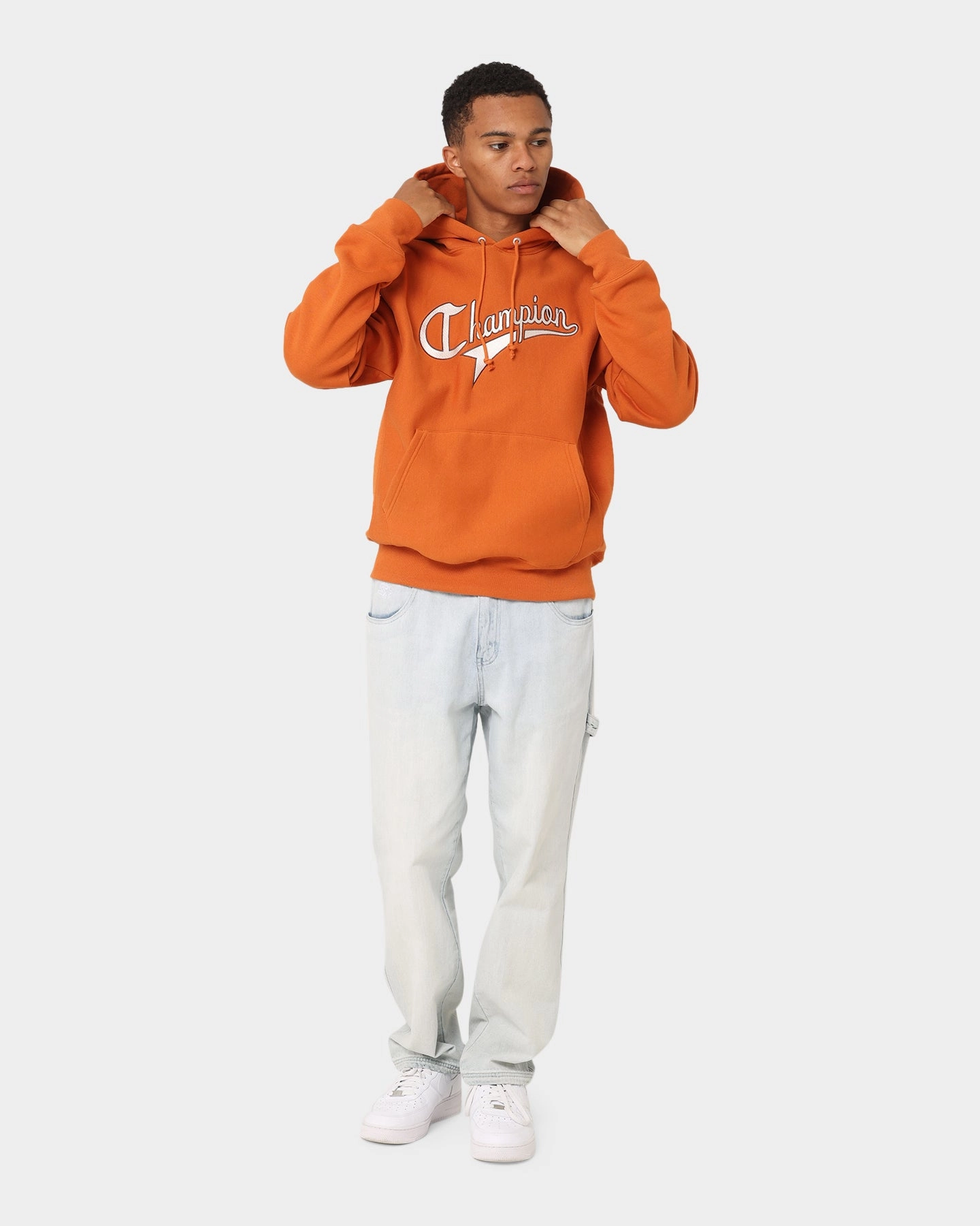 Champion Reverse Weave Cursive Logo Hoodie Cinnamon Haze Efficient Protection
