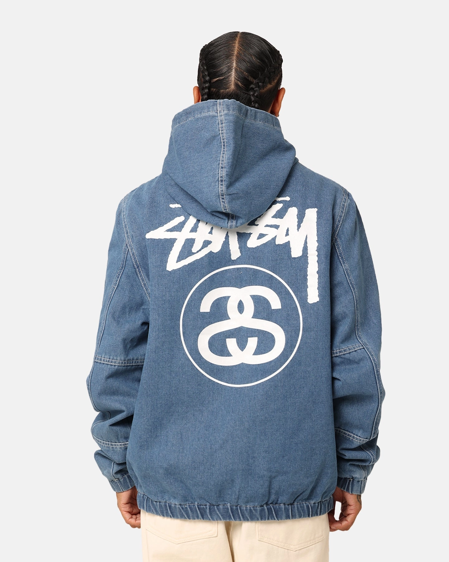Articulated Sleeve Cut Stussy SS Link Lightweight Denim Jacket Indigo Denim