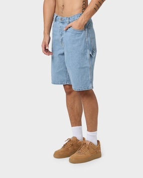 Four Way Stretch Fabric Dickies Relaxed Fit Carpenter Shorts Light Indigo