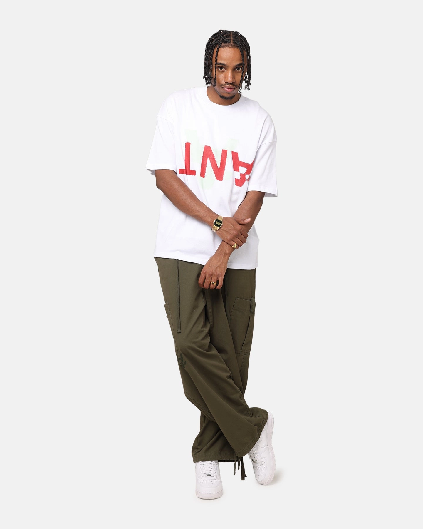 The Anti Order Echo Spray Drop Shoulder T-Shirt White All-Day Wear