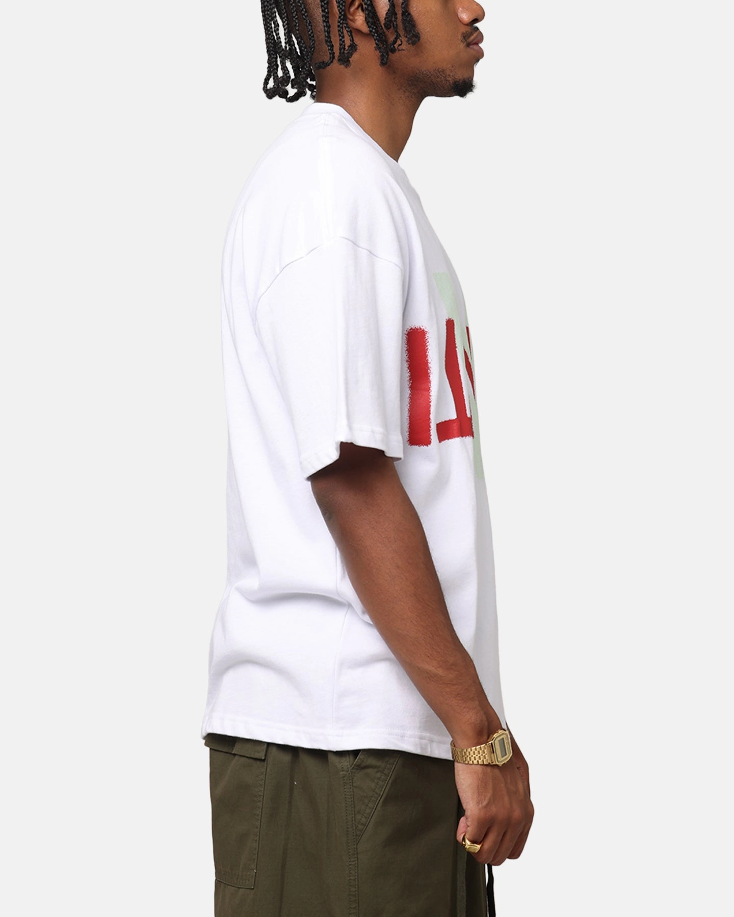 Urban Look The Anti Order Echo Spray Drop Shoulder T-Shirt White