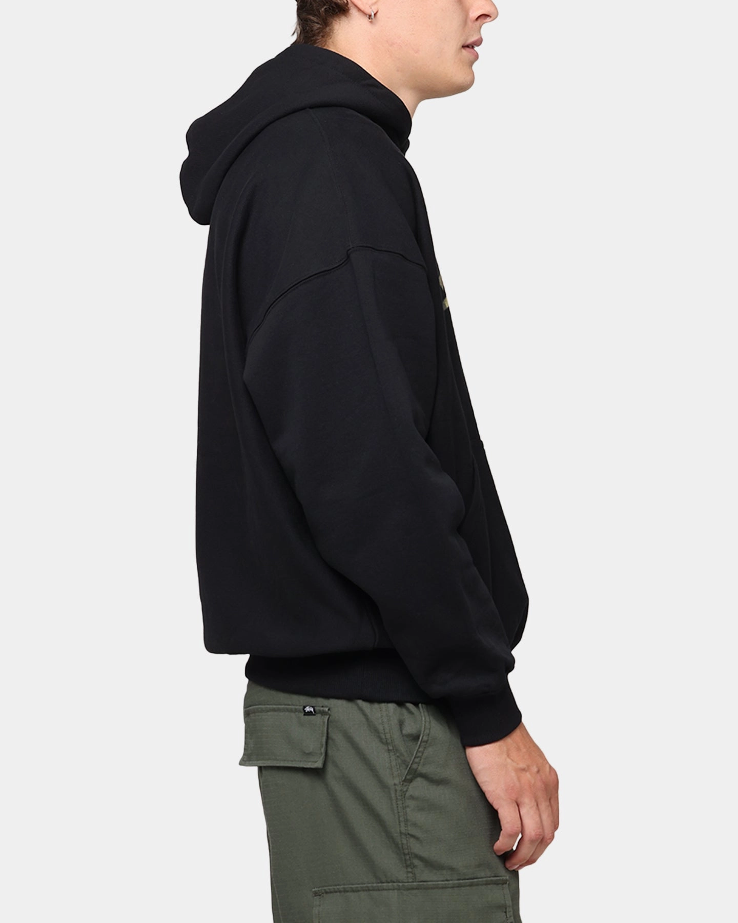 Scientific - useful Carre Camo Script Hoodie Black