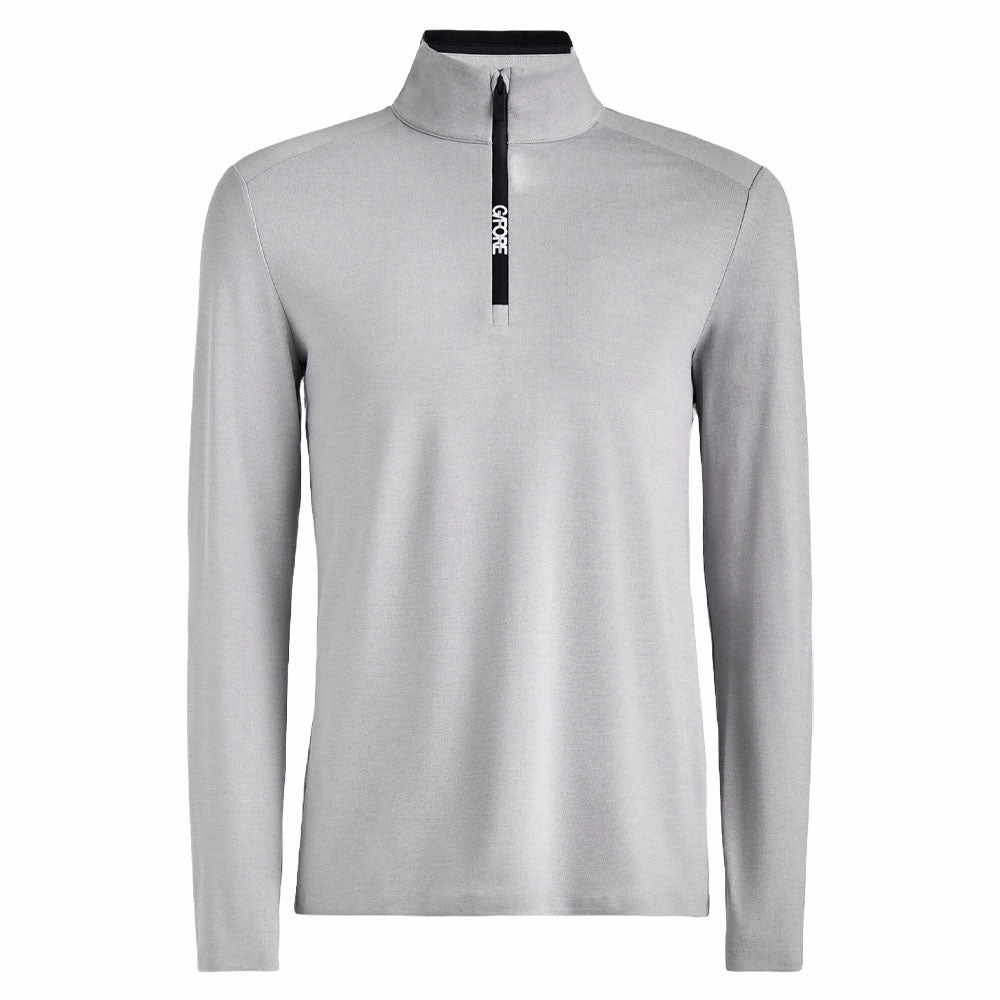 Mid Length Bonded Collars Gfore Brushed Back Tech Quarter Zip Golf Pullover Light Heather Gray - FA24 Men