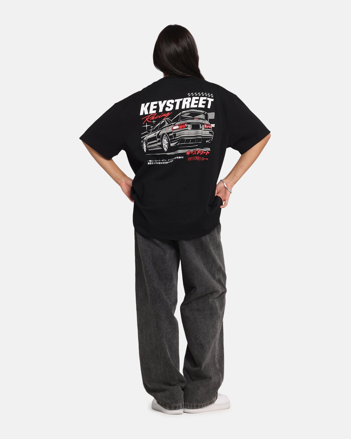 Key Street Racing T-Shirt Black Outdoor Trend anti static