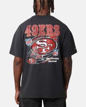 Plus size clothing Modern Trend Look Mitchell & Ness San Francisco 49ers 'Alter Ego' Flames T-Shirt Faded Black