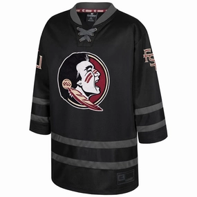 Colosseum Youth Seminole Logo/Stacked FSU Hockey Jersey - Black Streetwear