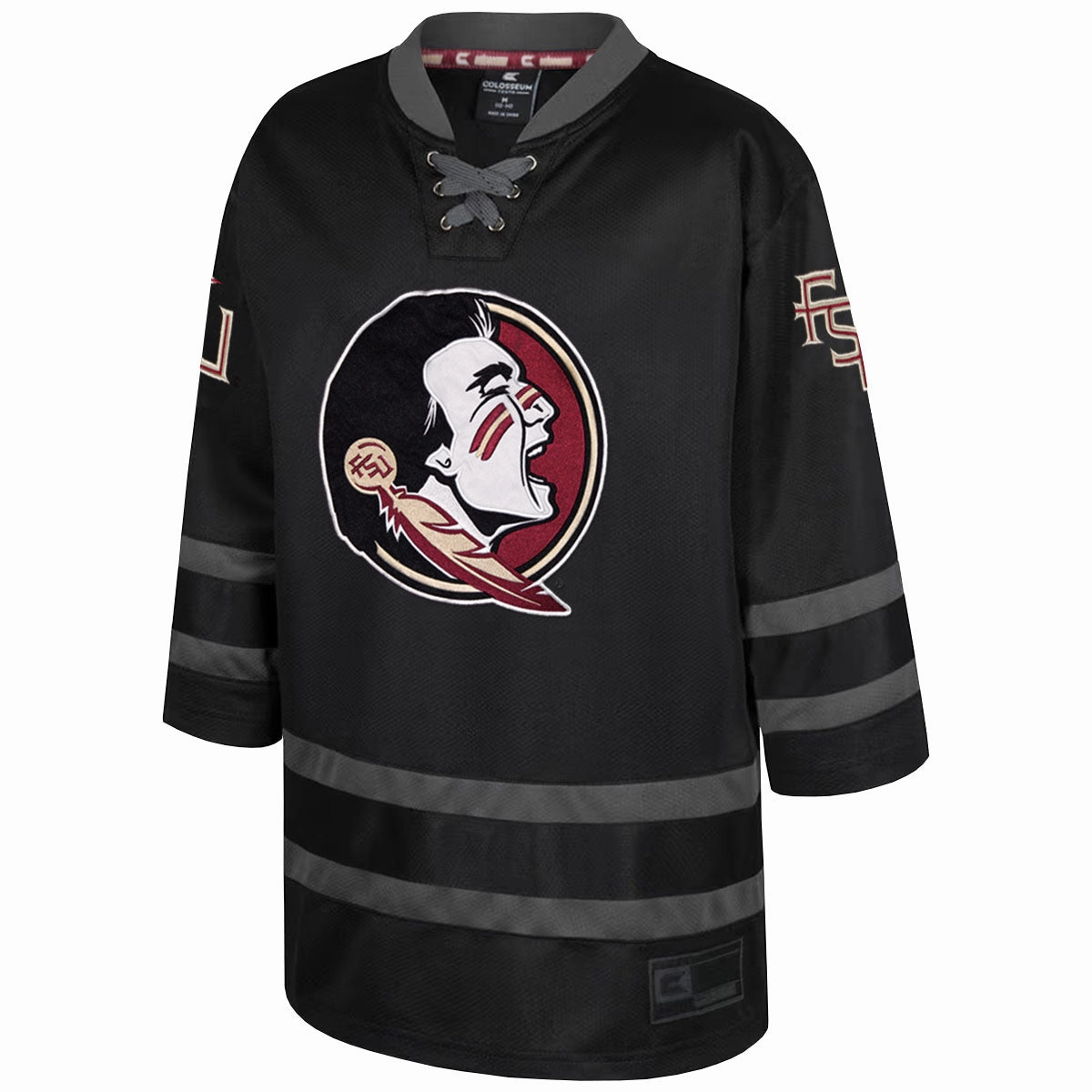 Light and Breezy Soft and breathable Colosseum Youth Seminole Logo/Stacked FSU Hockey Jersey - Black