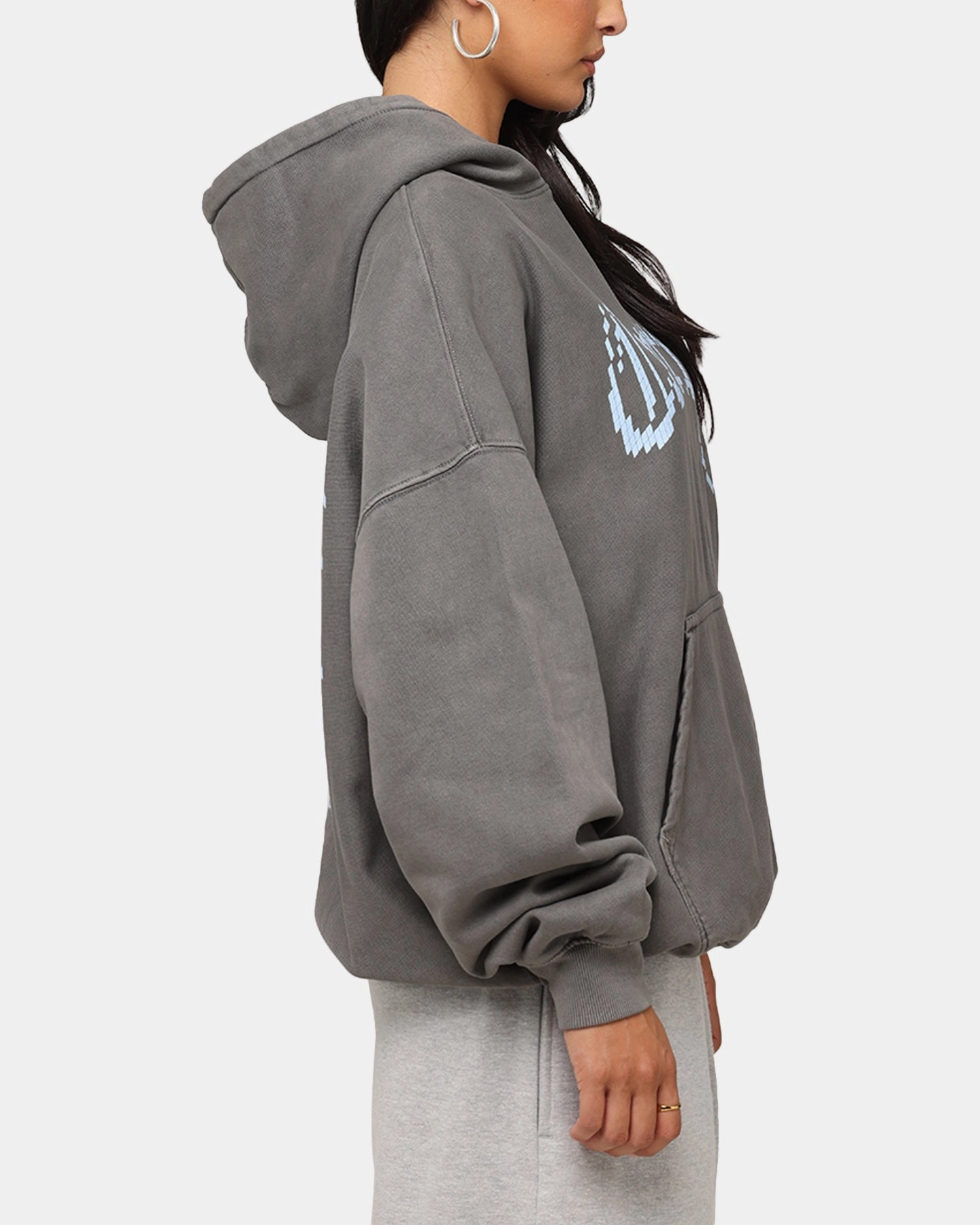 Carre Game Over Hoodie Washed Charcoal Collarless